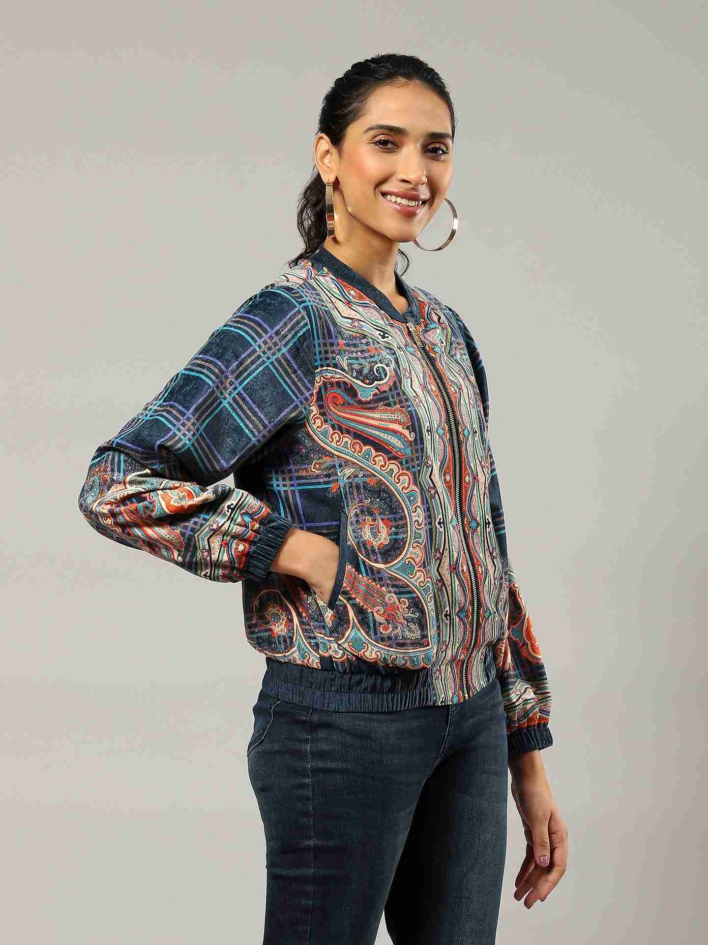 Blue Perla Bomber Jacket