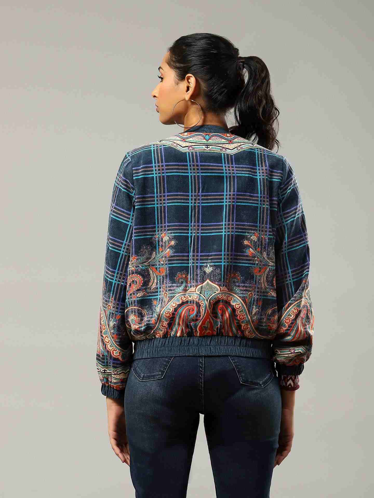 Blue Perla Bomber Jacket