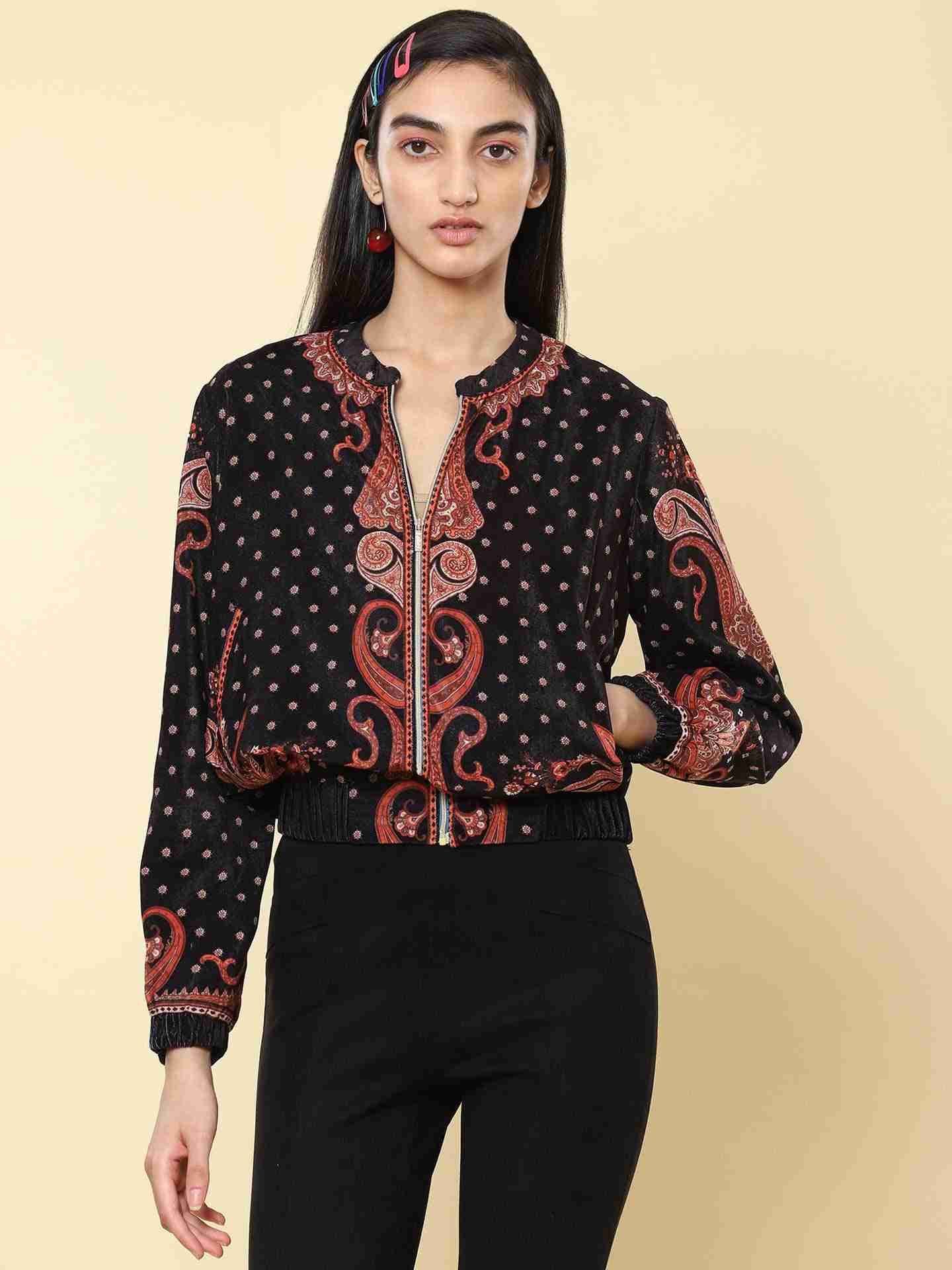Black Jividha Bomber Jacket