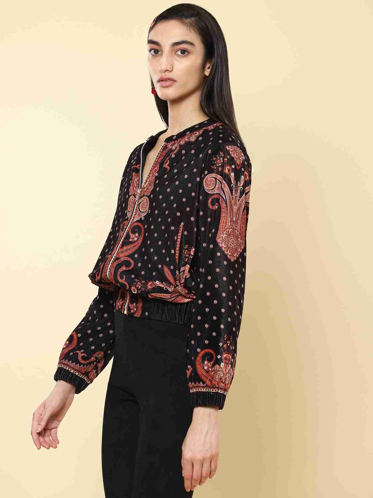 Black Jividha Bomber Jacket