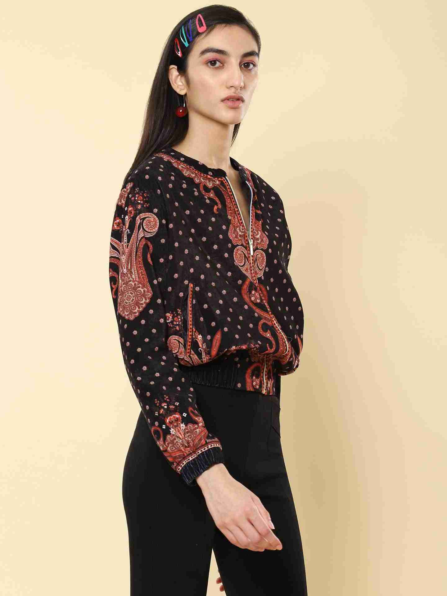 Black Jividha Bomber Jacket