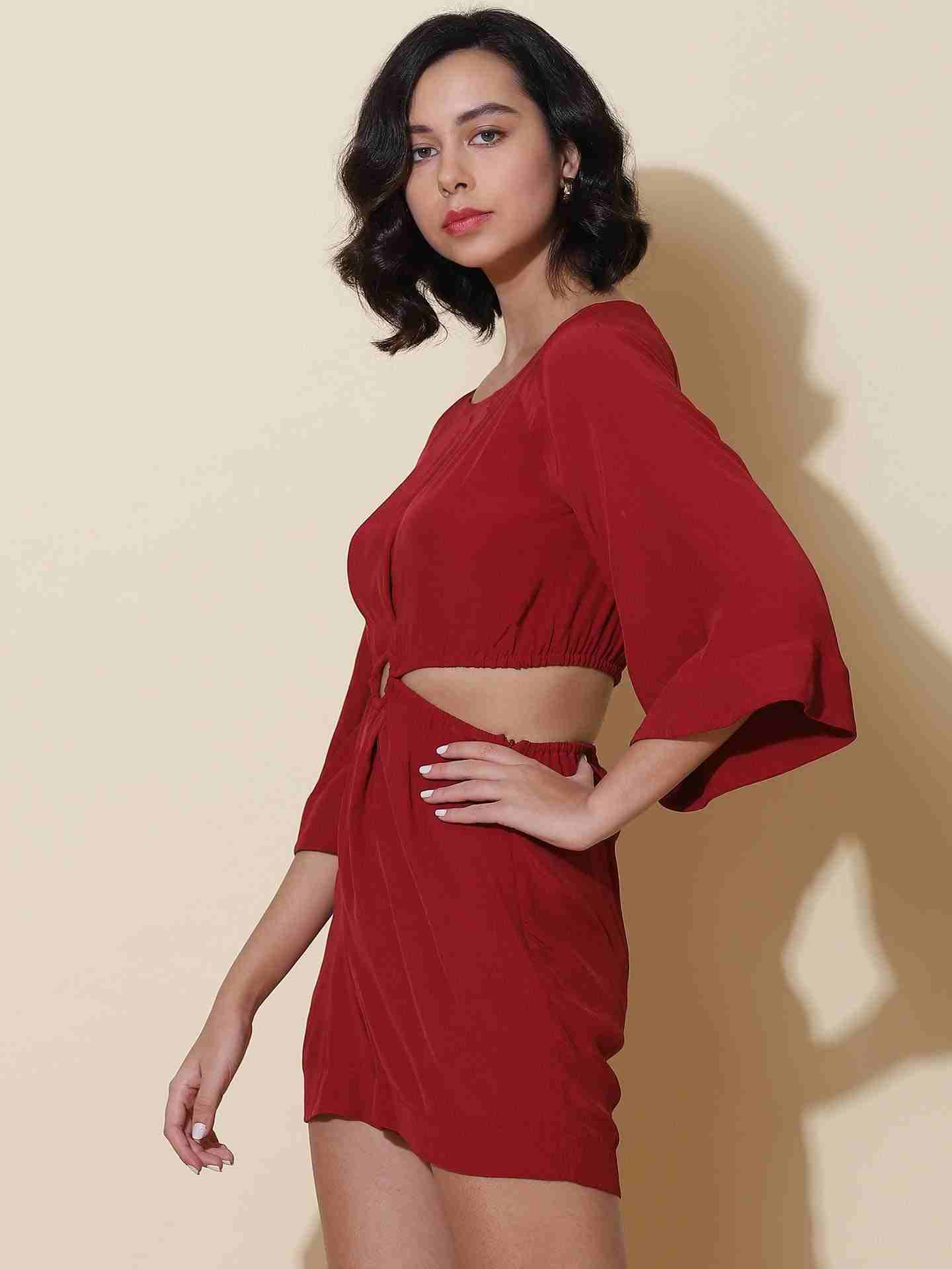 Red Fashion Flair Jumpsuit