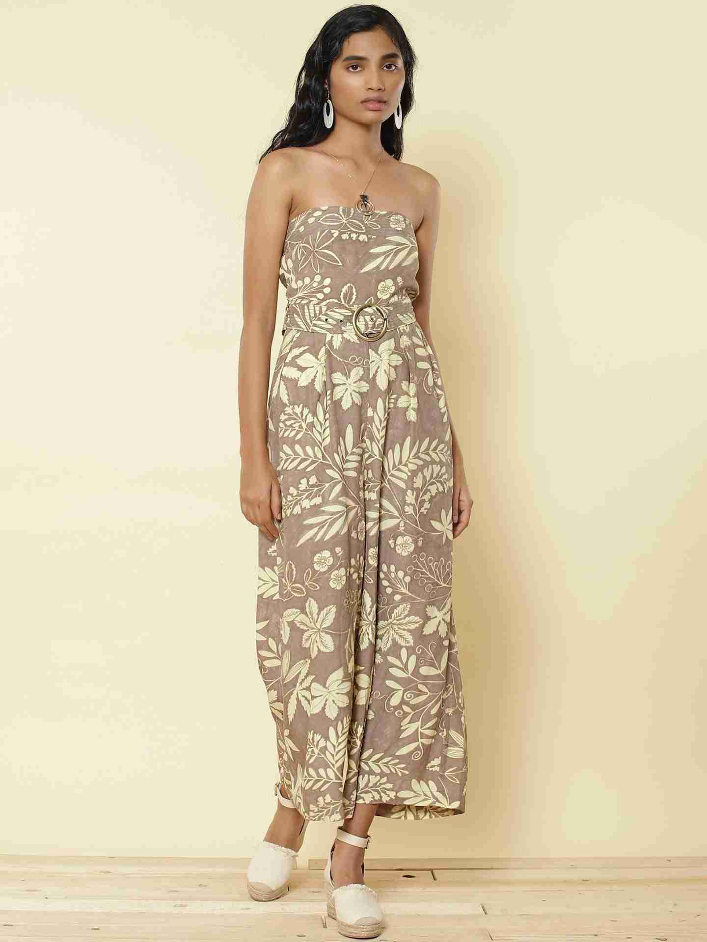 Grey Flower Vibes Jumpsuit