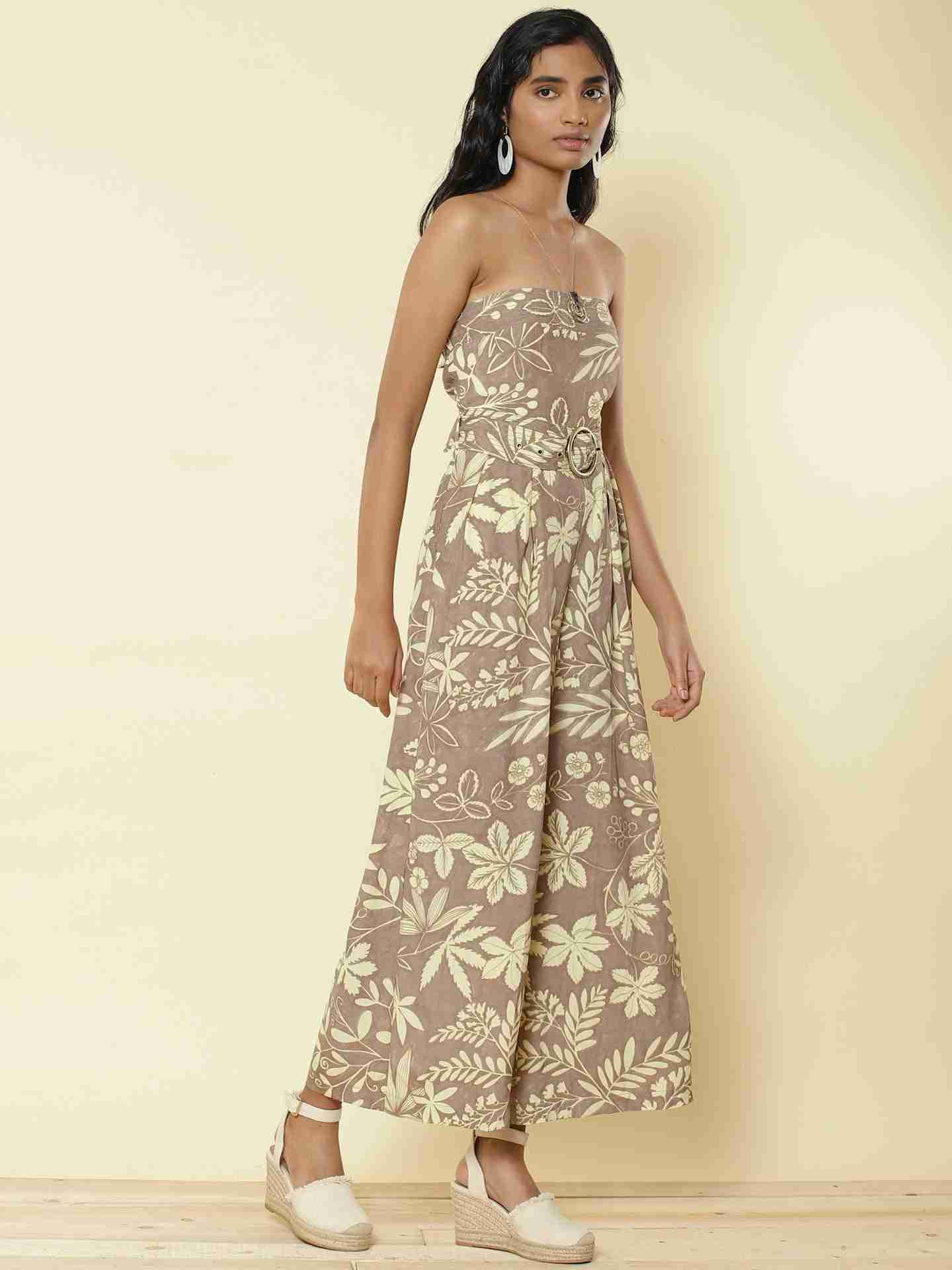 Grey Flower Vibes Jumpsuit