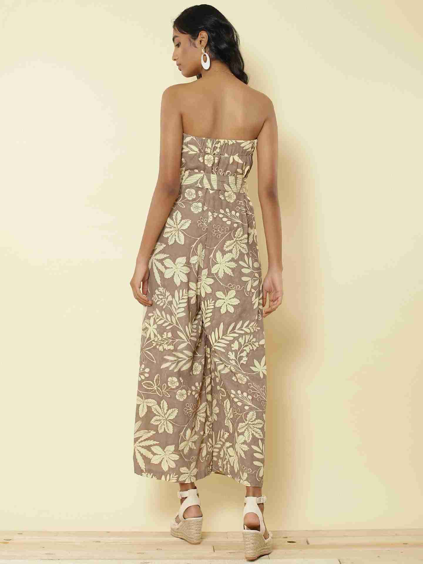 Grey Flower Vibes Jumpsuit