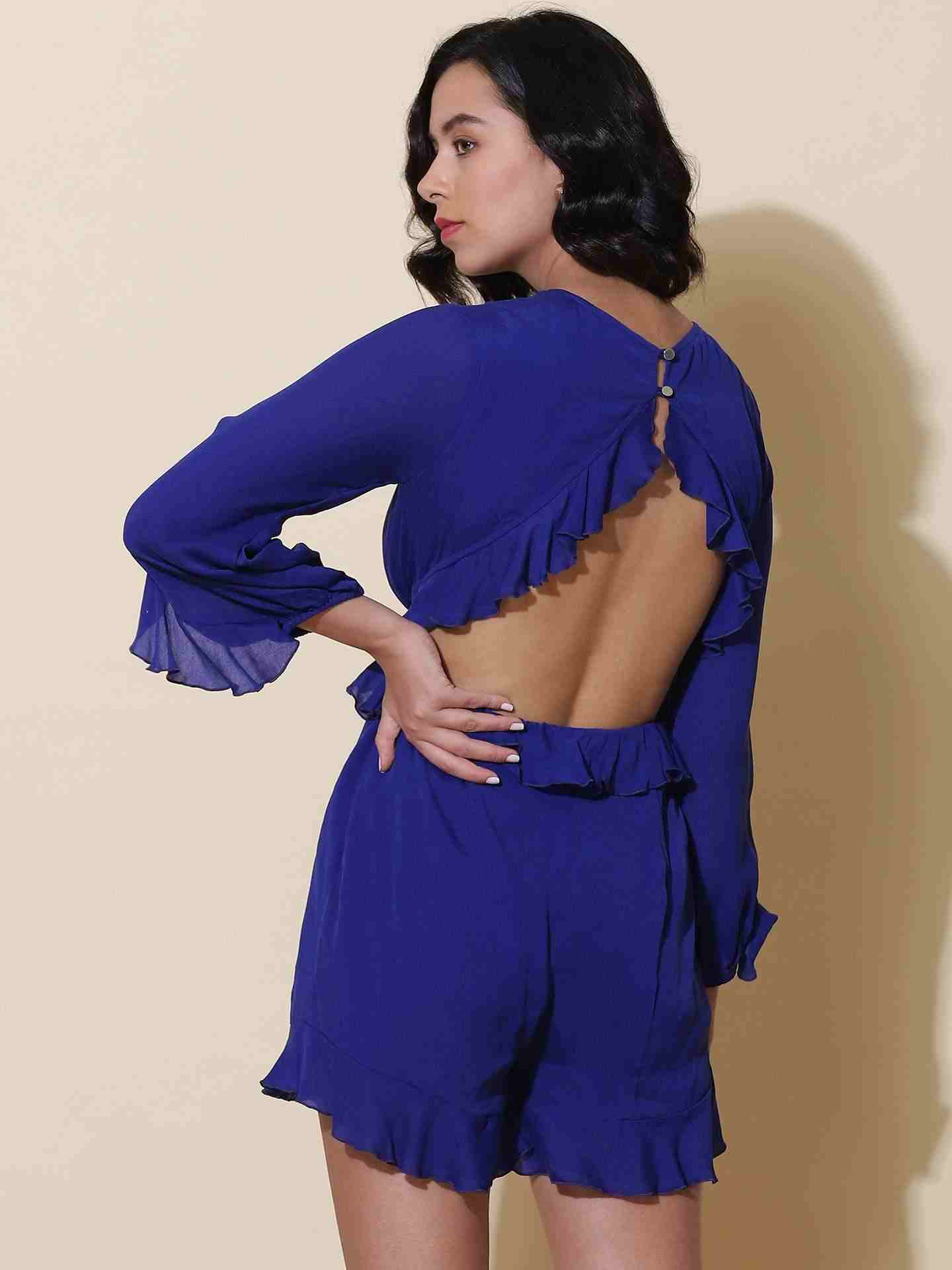 Royal Blue Fashion Flair Jumpsuit