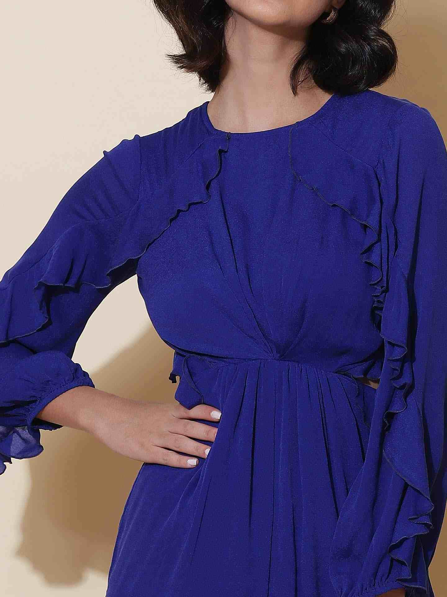 Royal Blue Fashion Flair Jumpsuit