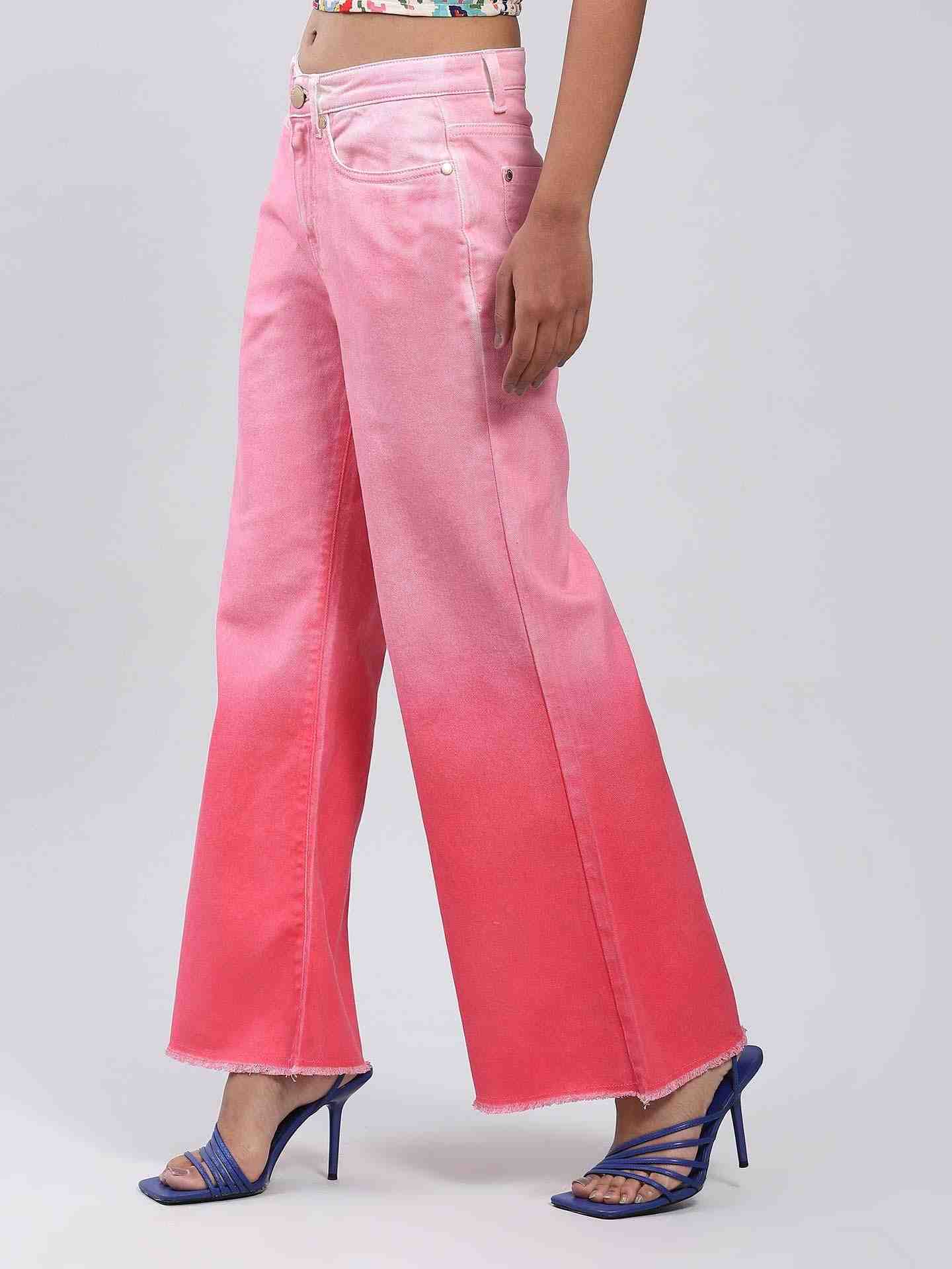 Pink Ombre Denim Jeans