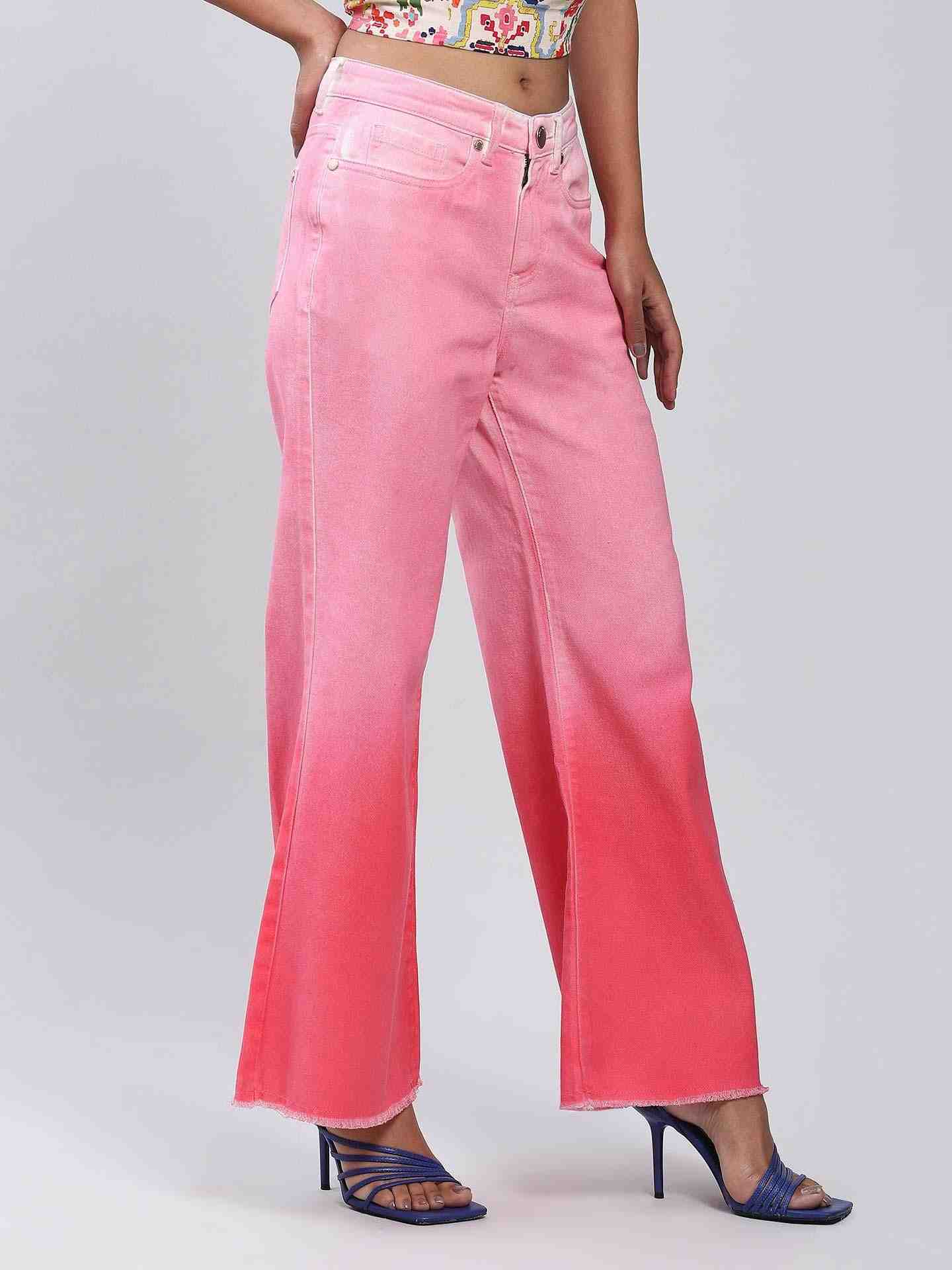 Pink Ombre Denim Jeans