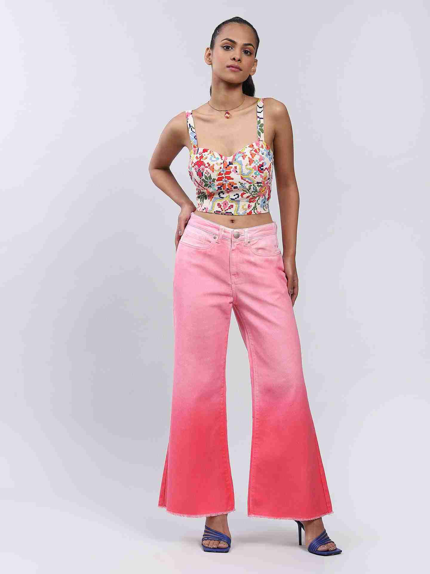 Pink Ombre Denim Jeans