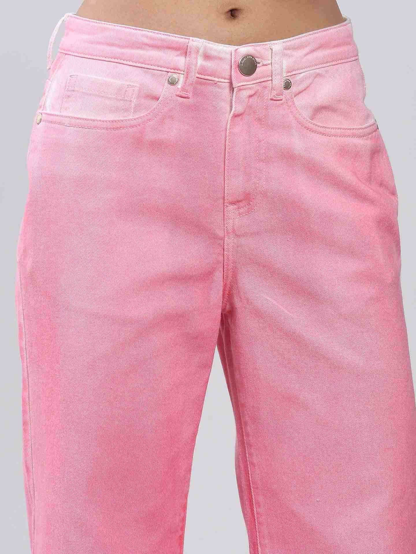 Pink Ombre Denim Jeans