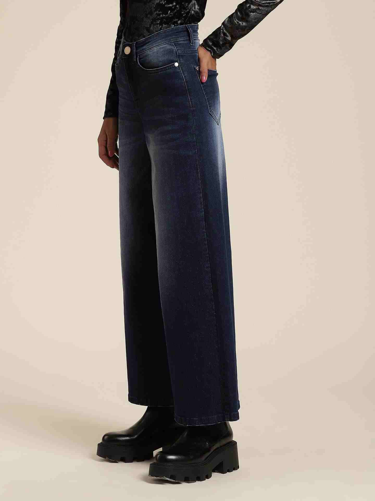 Indigo Denim Drift Wide-Leg Jeans