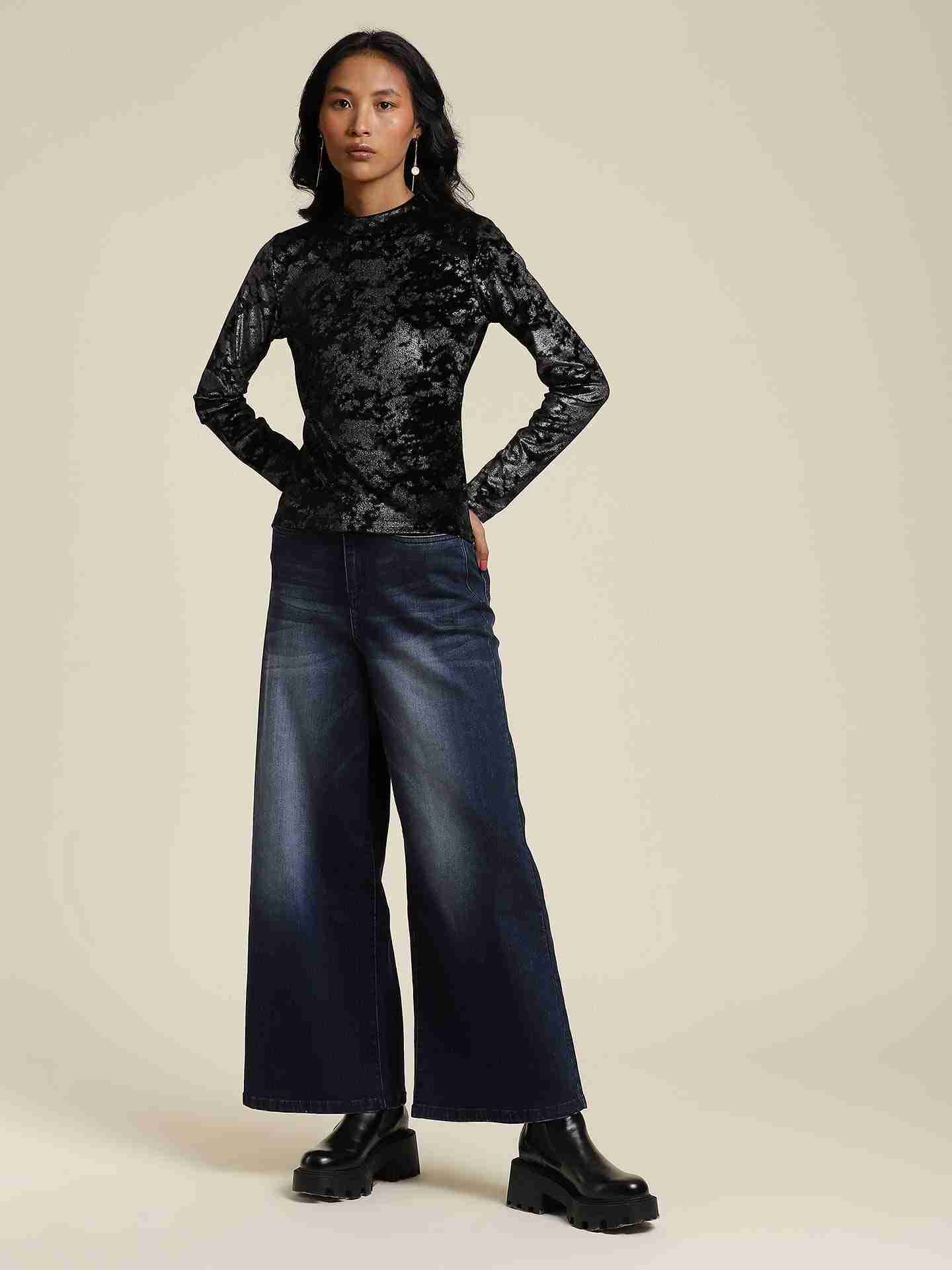 Indigo Denim Drift Wide-Leg Jeans