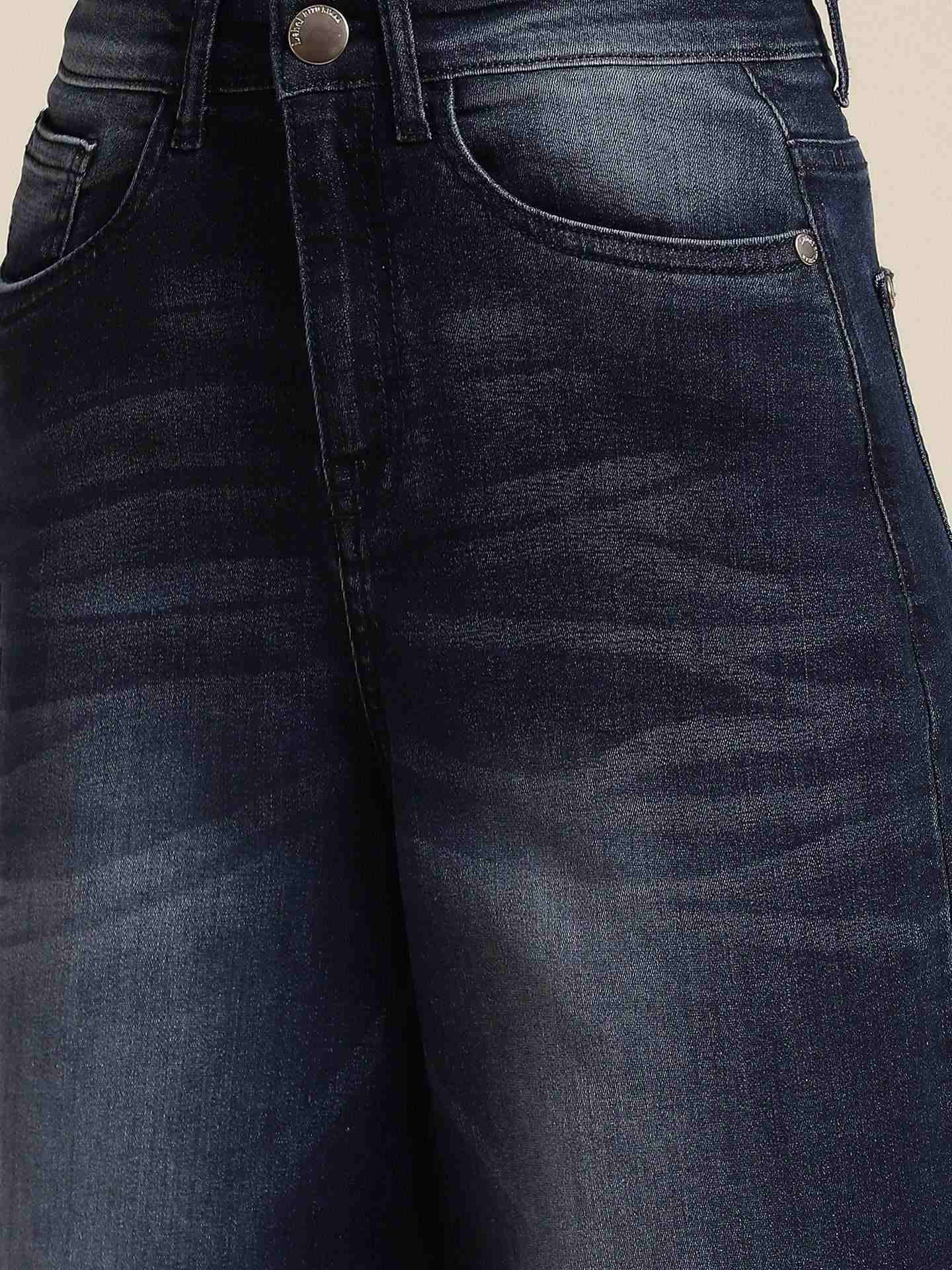 Indigo Denim Drift Wide-Leg Jeans
