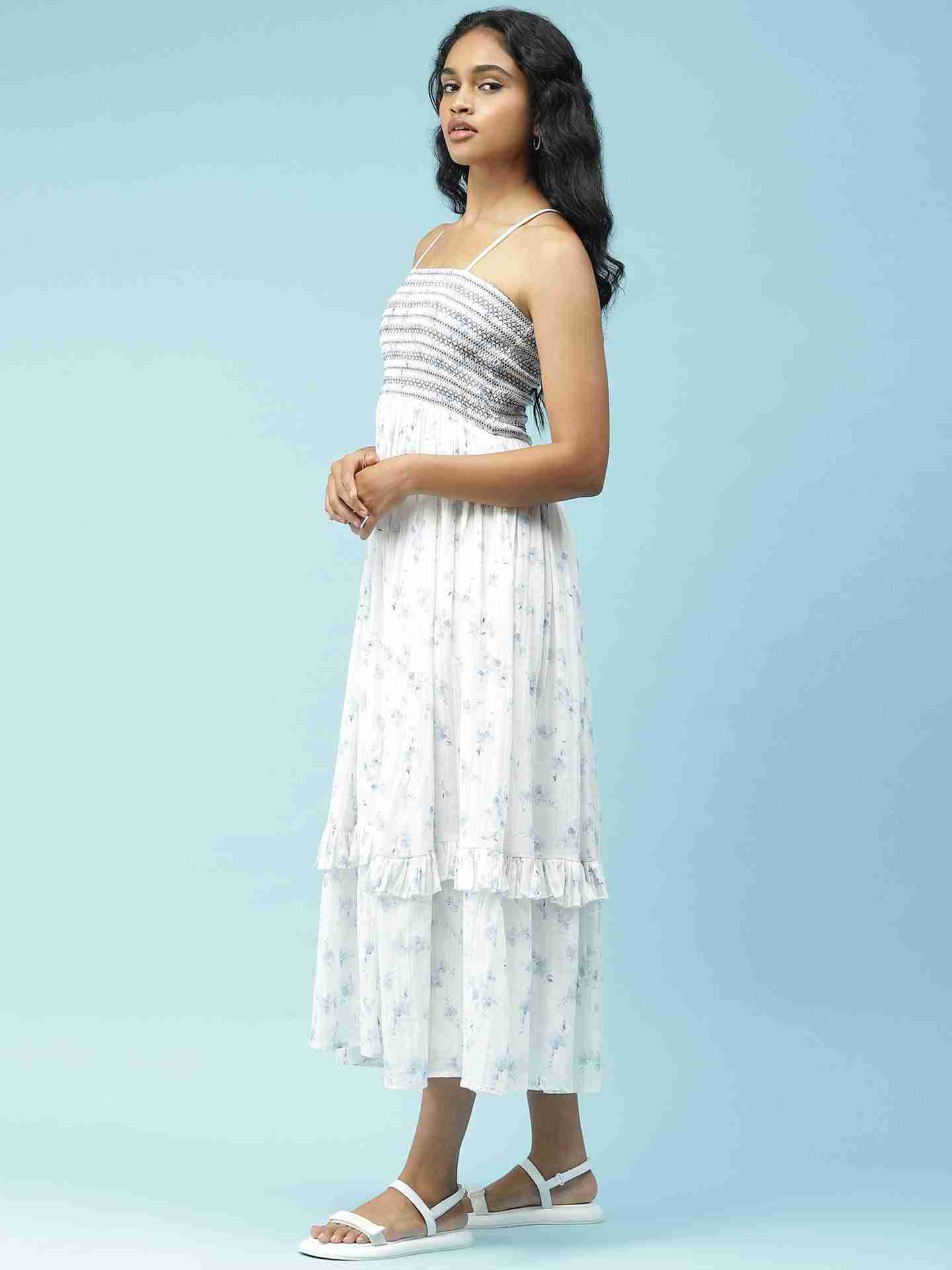Blue And White  Waterflower Dress