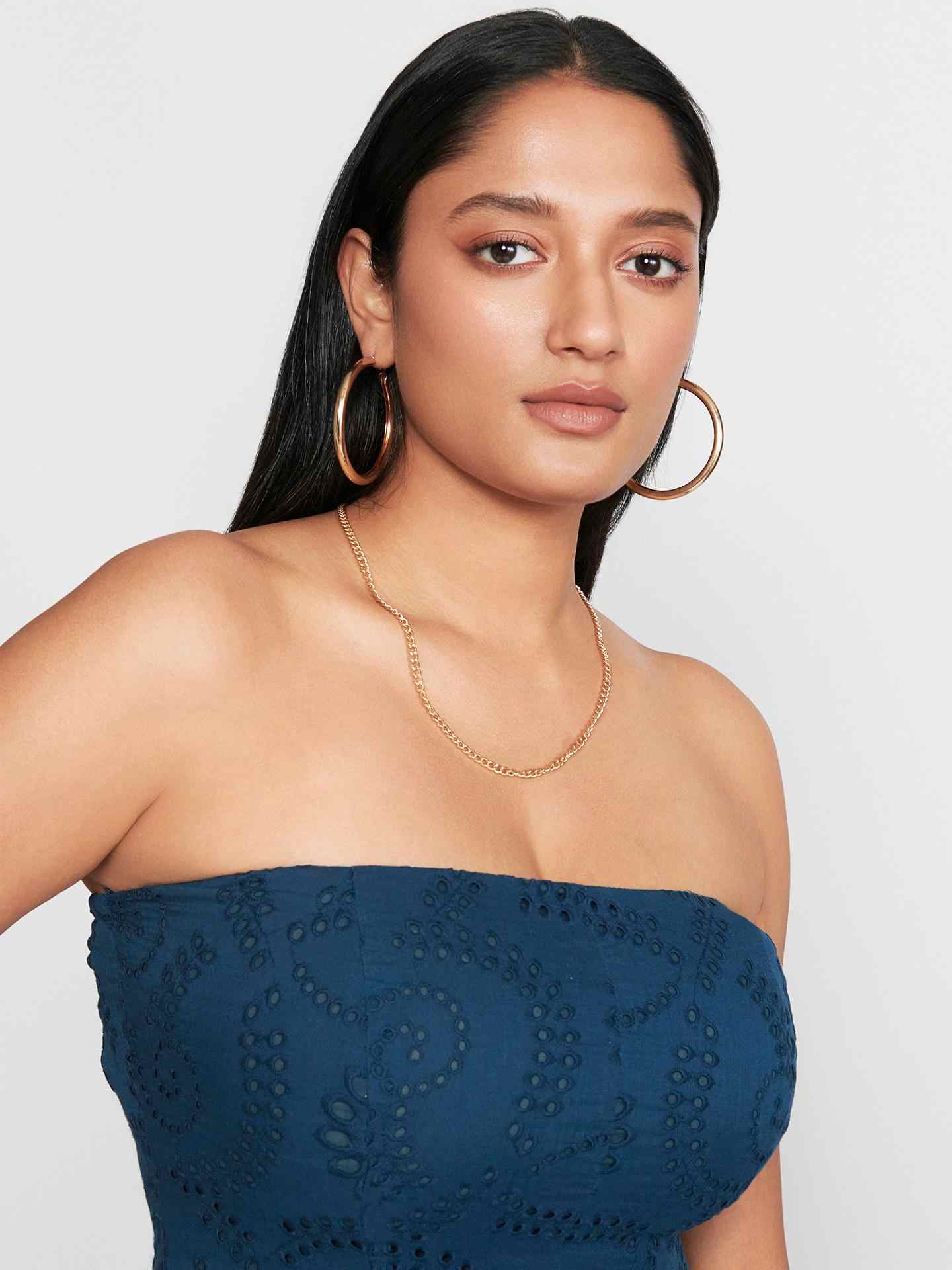 Navy Fashion Flair Long Dress