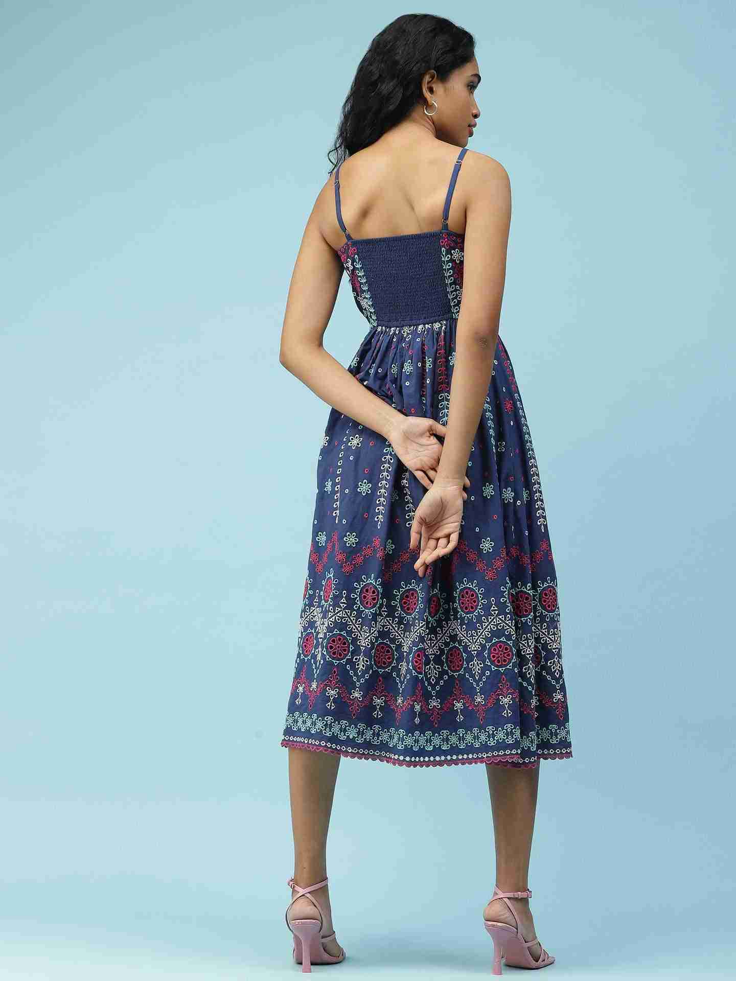 Navy Colette Midi Dress