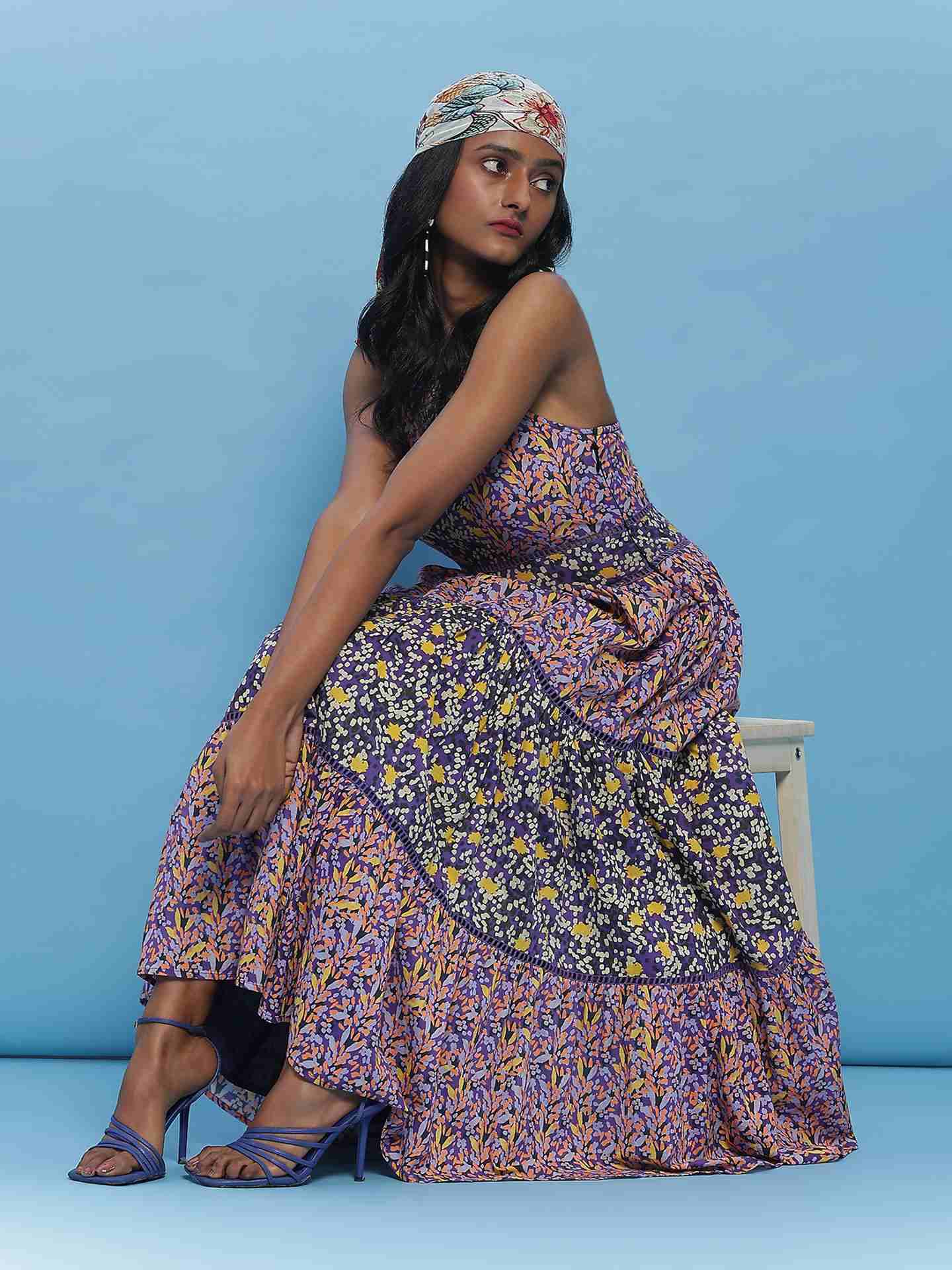 Purple Gia Long Dress