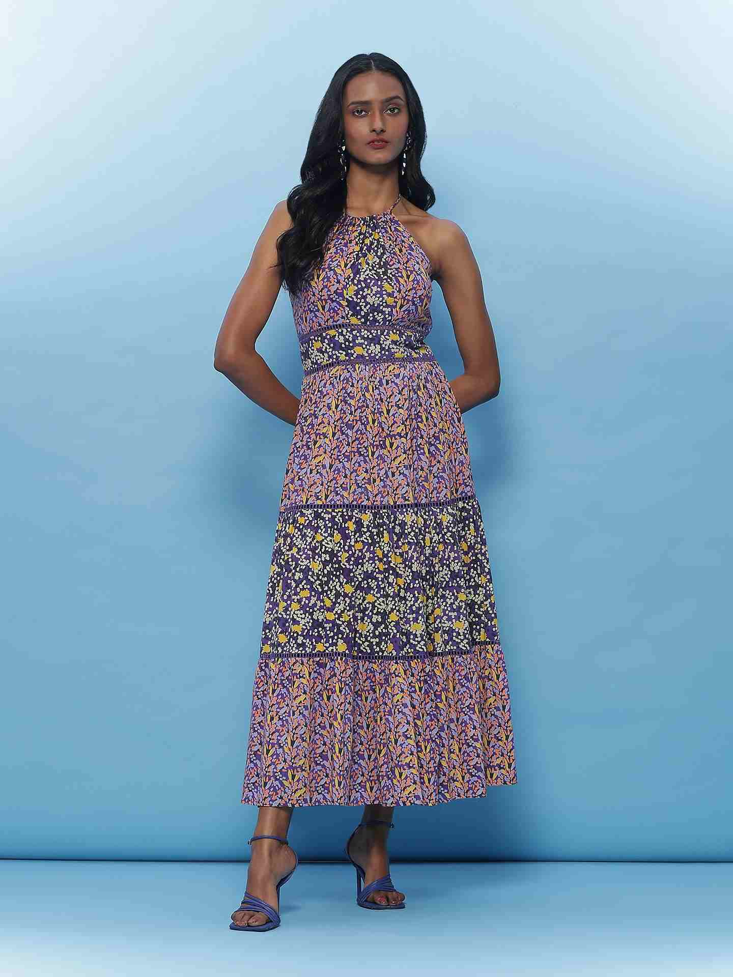 Purple Gia Long Dress