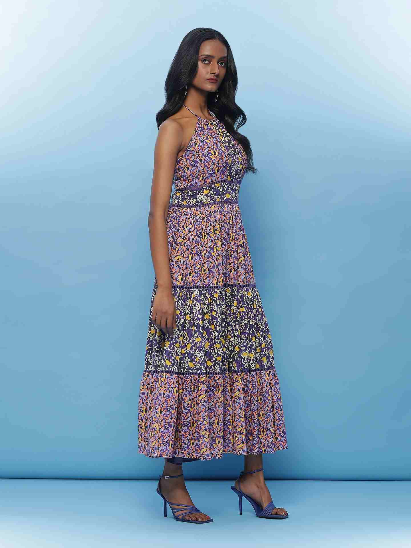 Purple Gia Long Dress