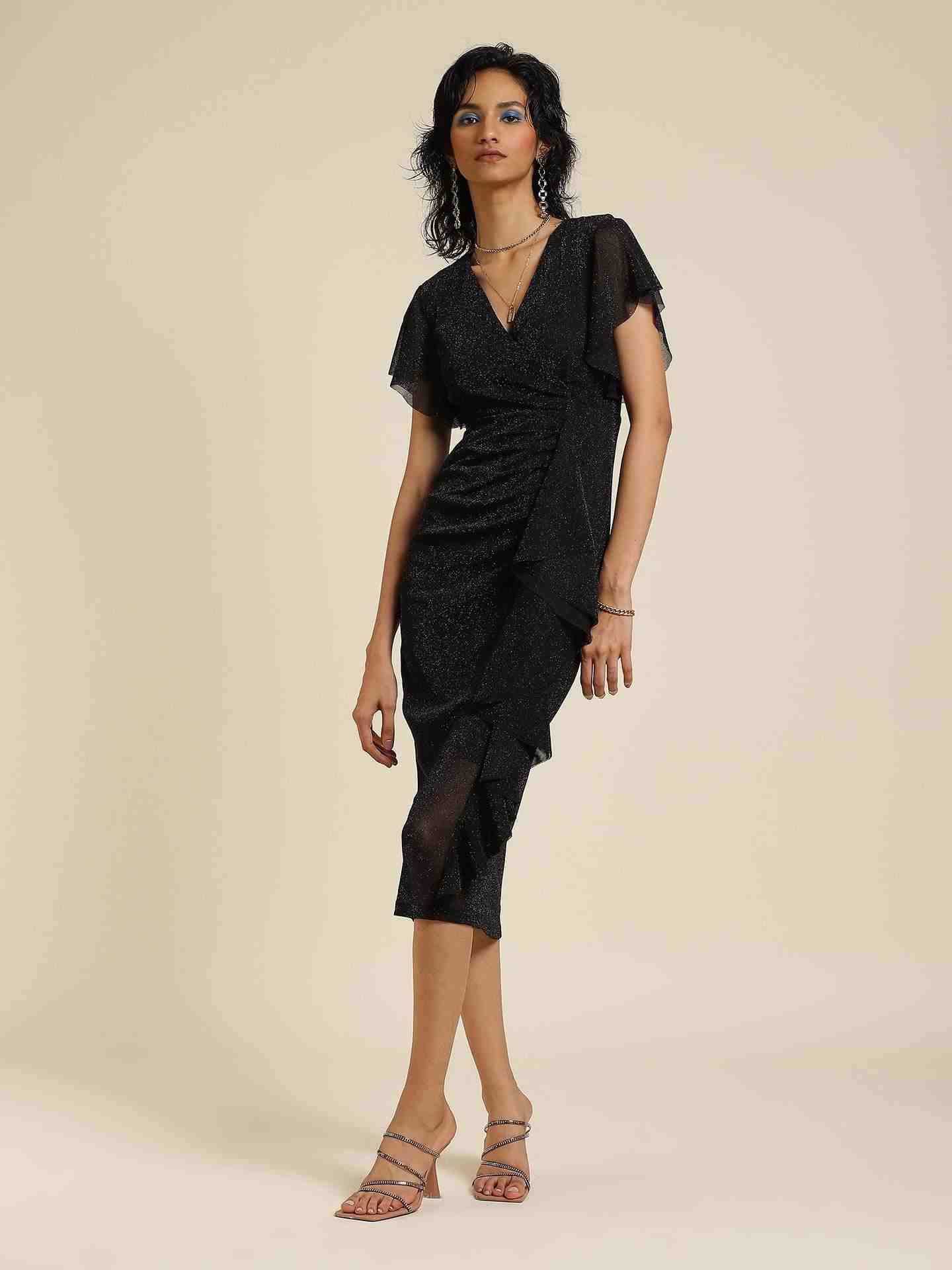 Black Antalya Midi Dress