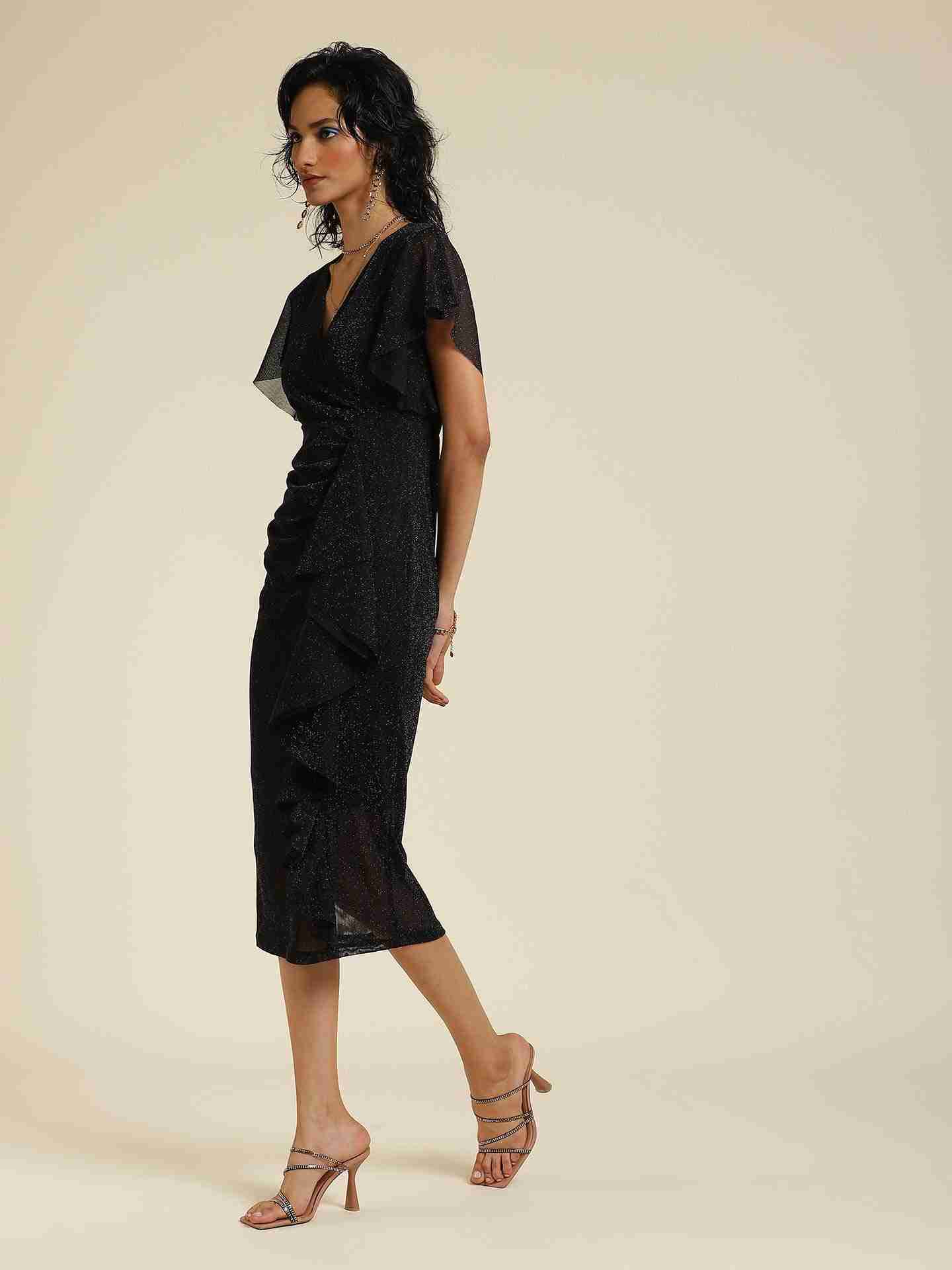 Black Antalya Midi Dress