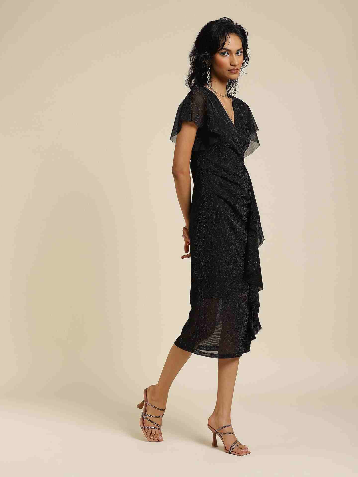 Black Antalya Midi Dress