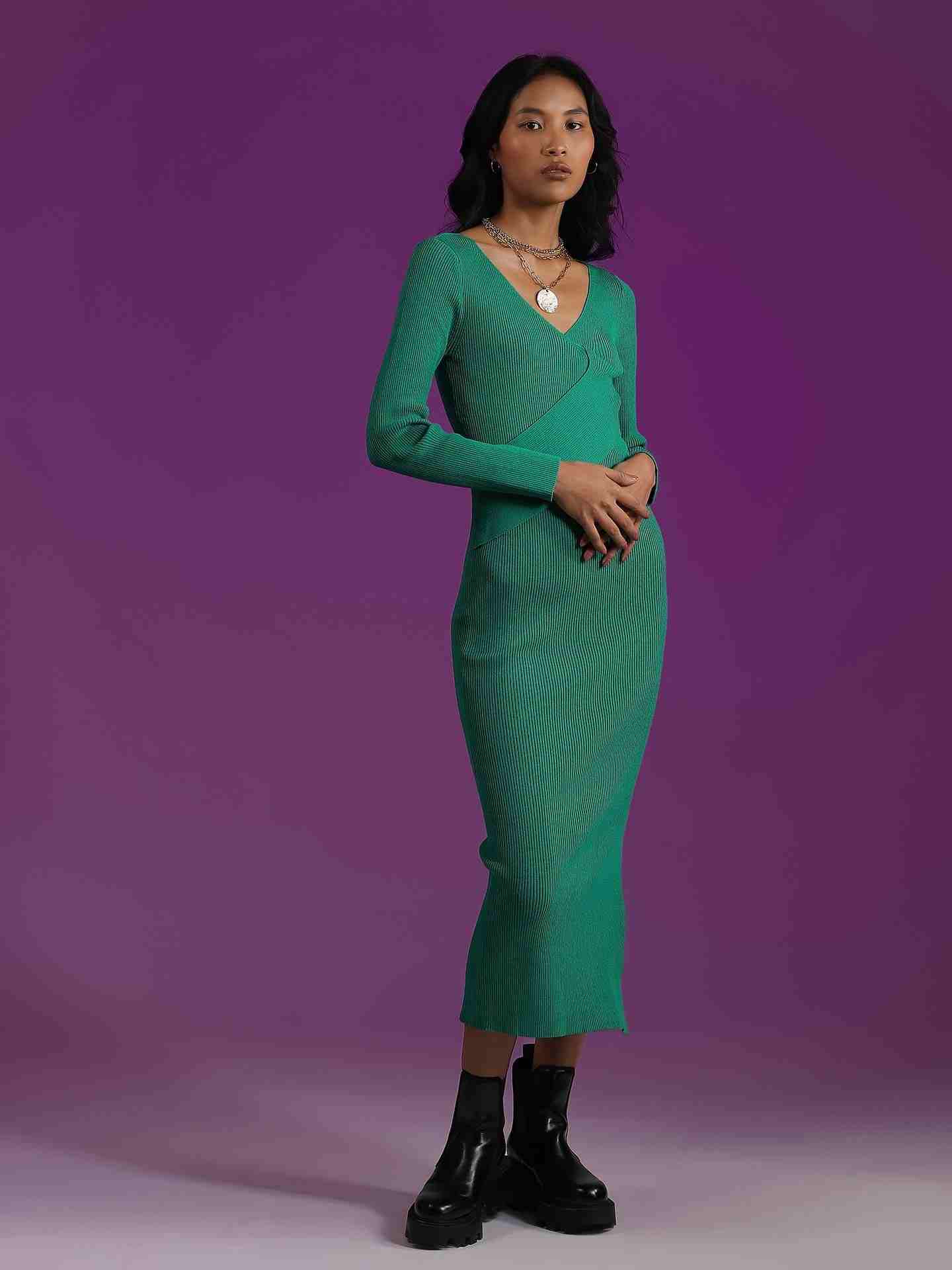 Emerald Green Leisure Basics Bodycon Dress