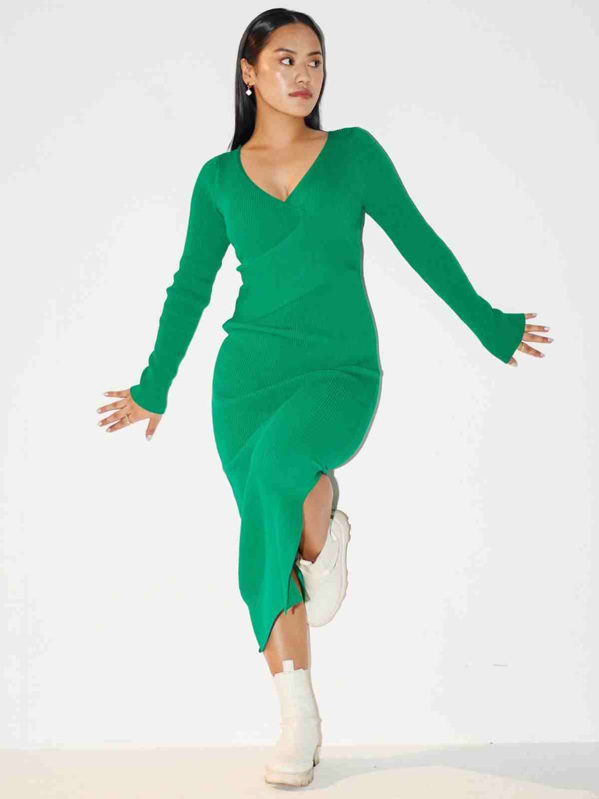 Emerald Green Leisure Basics Bodycon Dress
