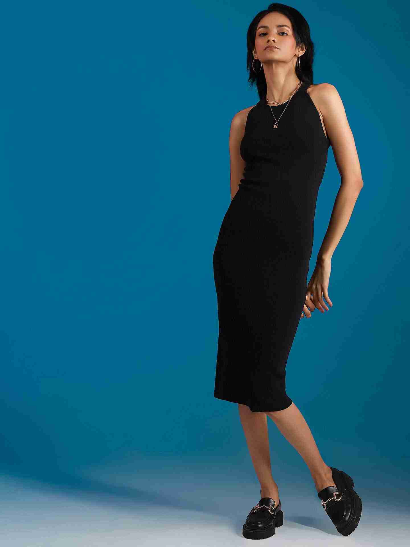 Black Leisure Basics Bodycon Dress