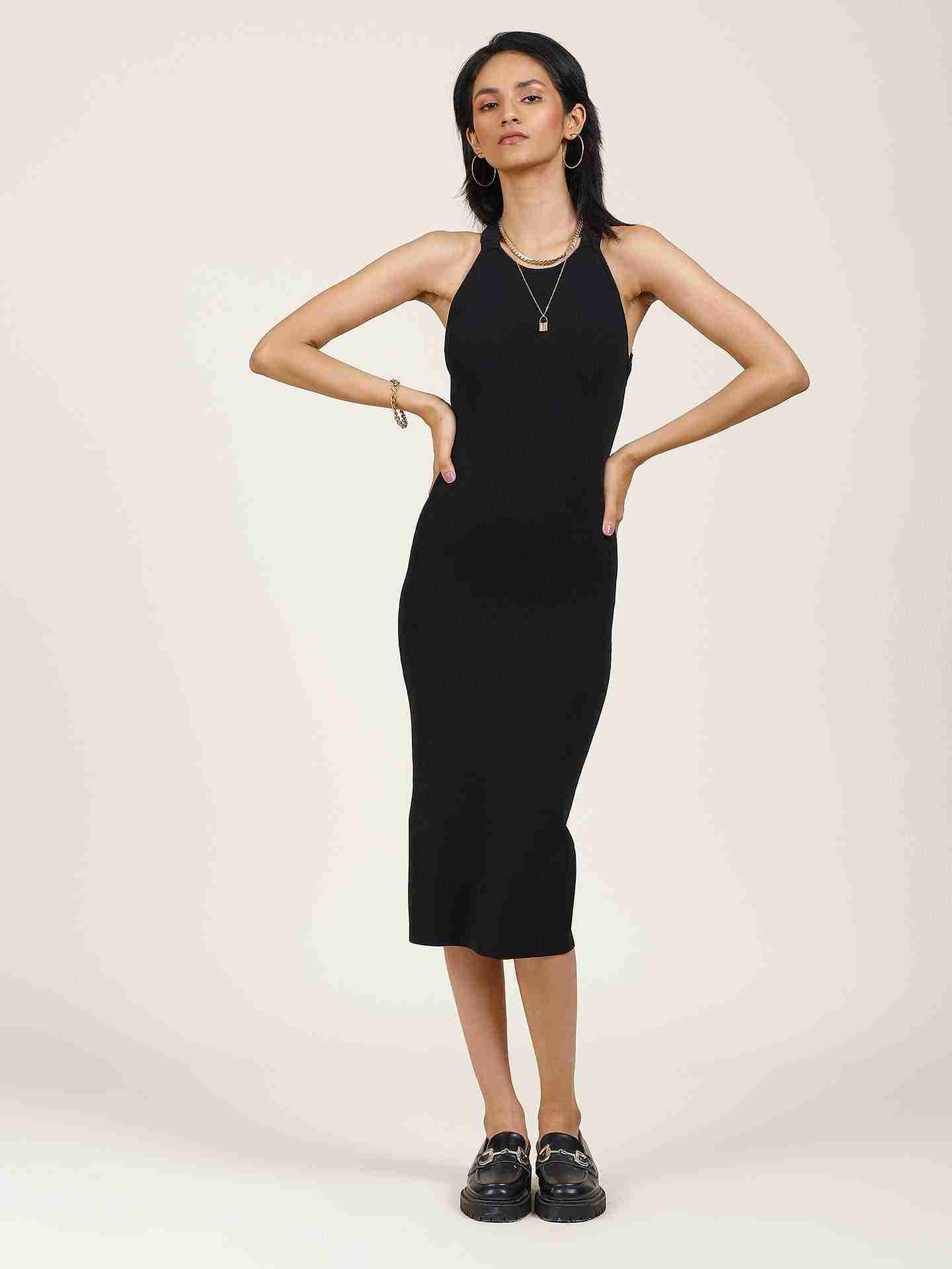 Black Leisure Basics Bodycon Dress