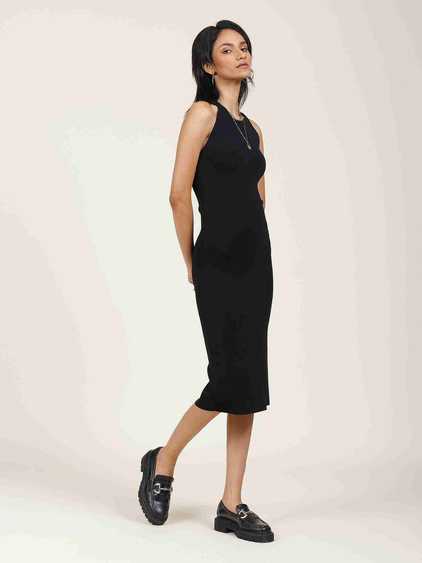 Black Leisure Basics Bodycon Dress