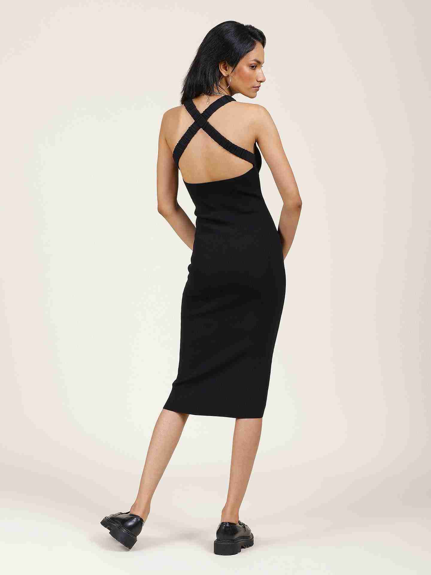 Black Leisure Basics Bodycon Dress