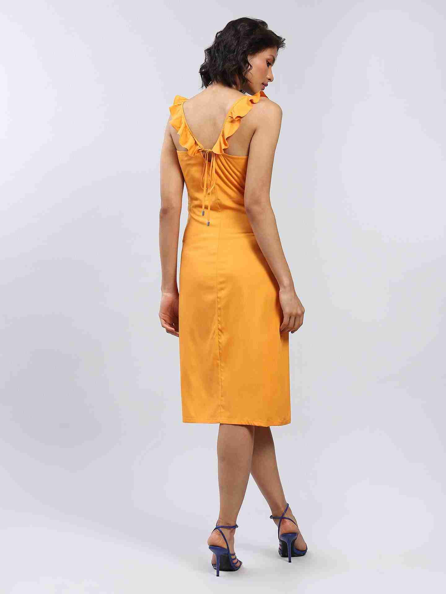 Orange Gardenia Bodycon Dress