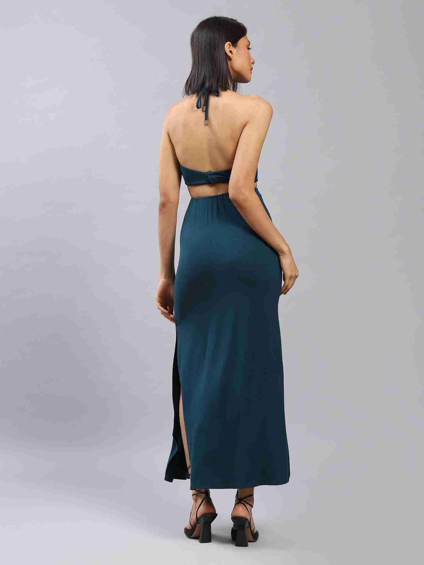 Teal Fashion Flair Bodycon Dress