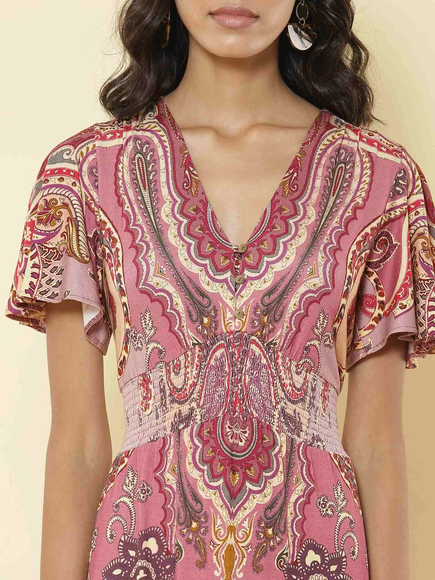 Pink Keri Print Shift Dress