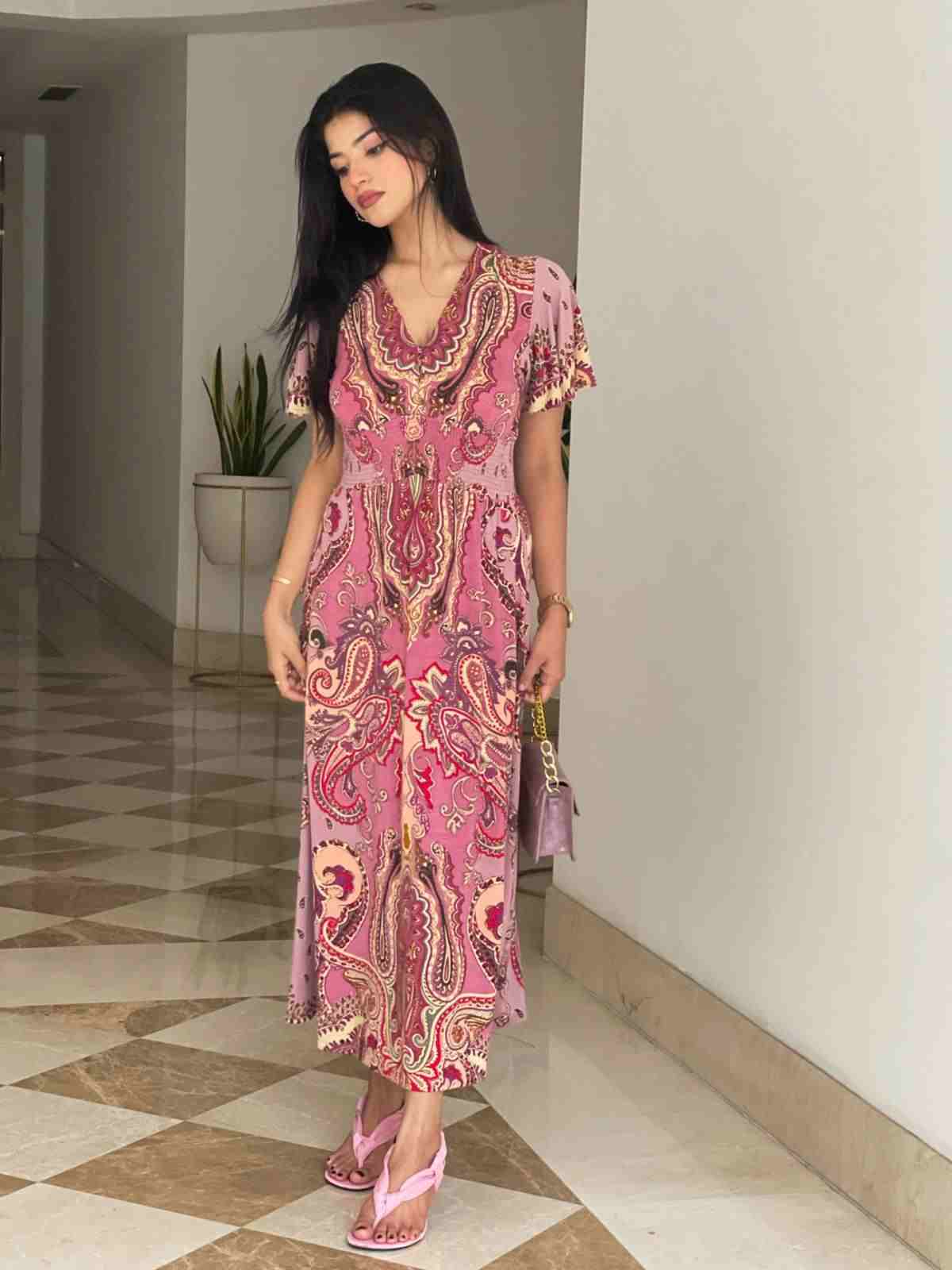 Pink Keri Print Shift Dress