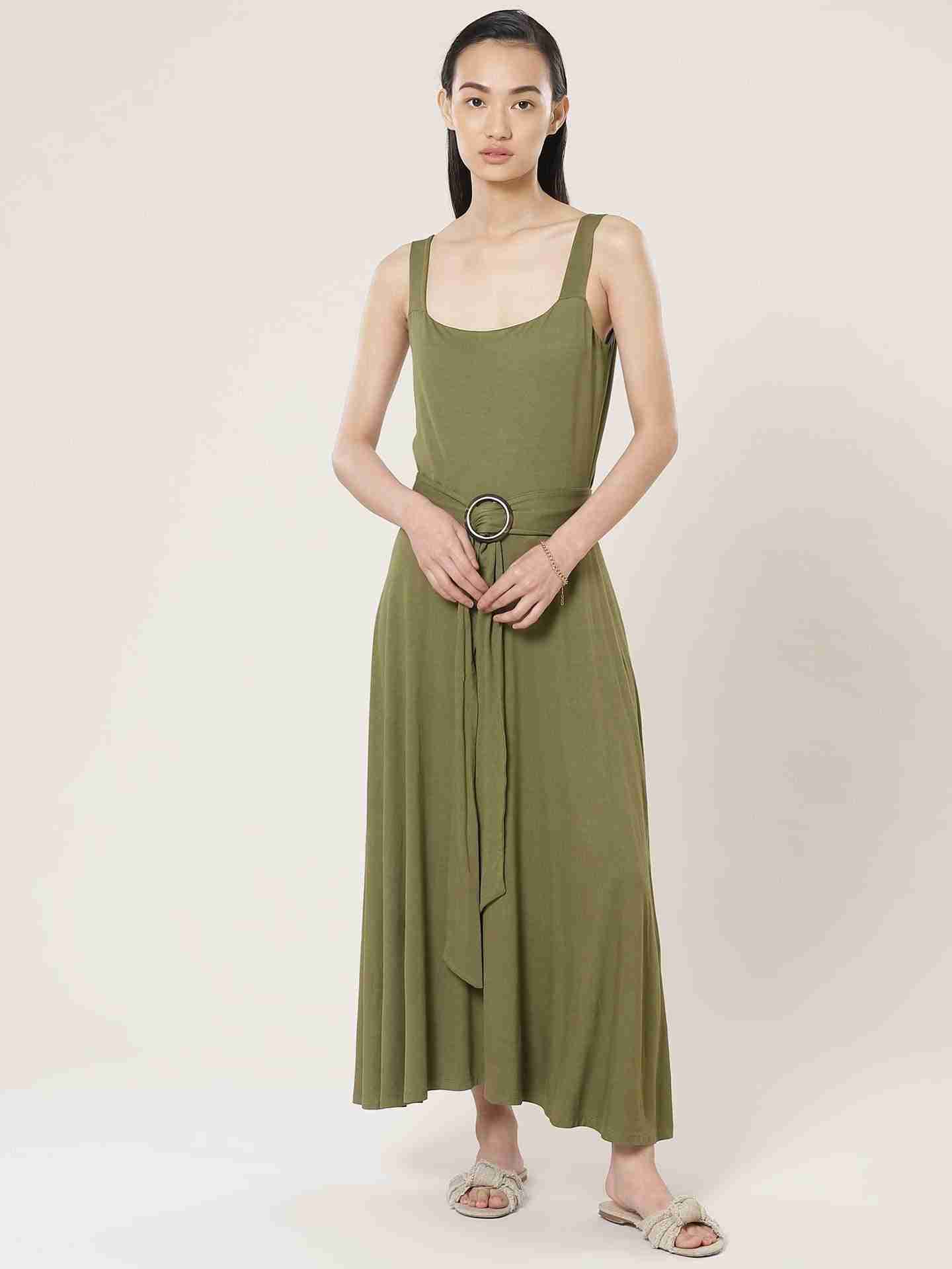 Olive Core Classics Midi Dress