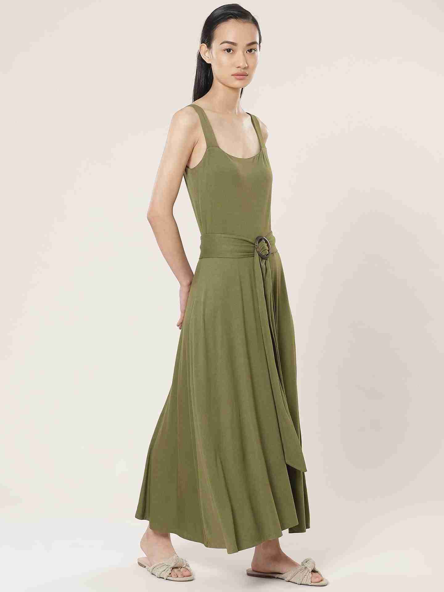 Olive Core Classics Midi Dress