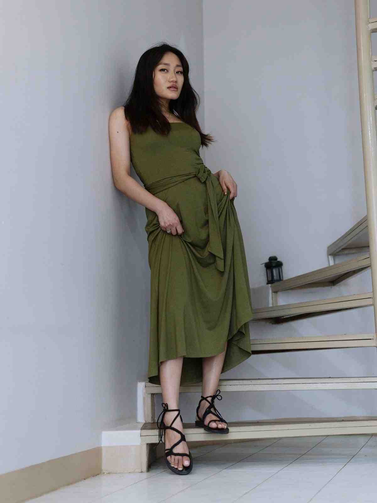 Olive Core Classics Midi Dress
