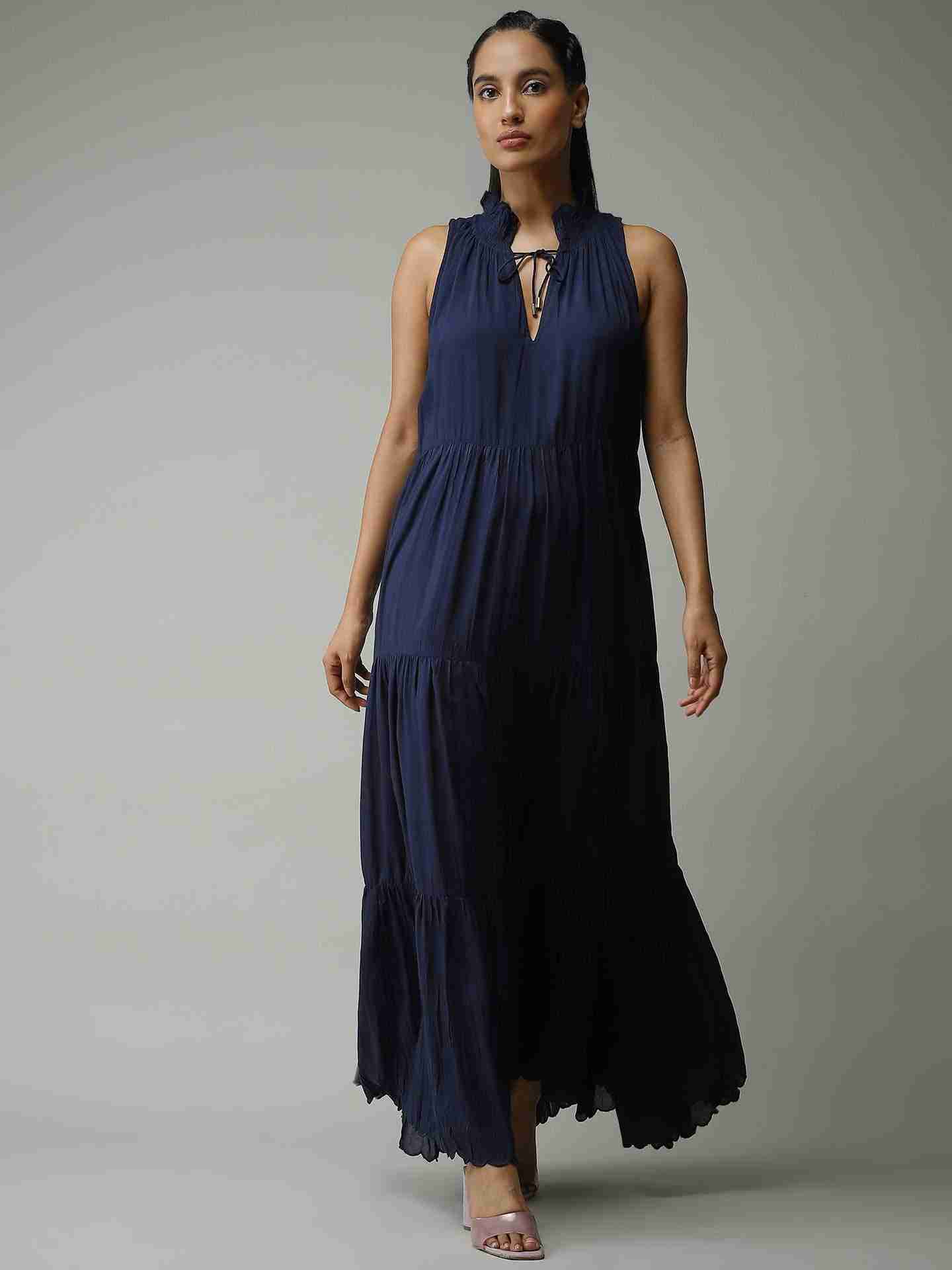 Navy Leisure Basics Maxi Dress