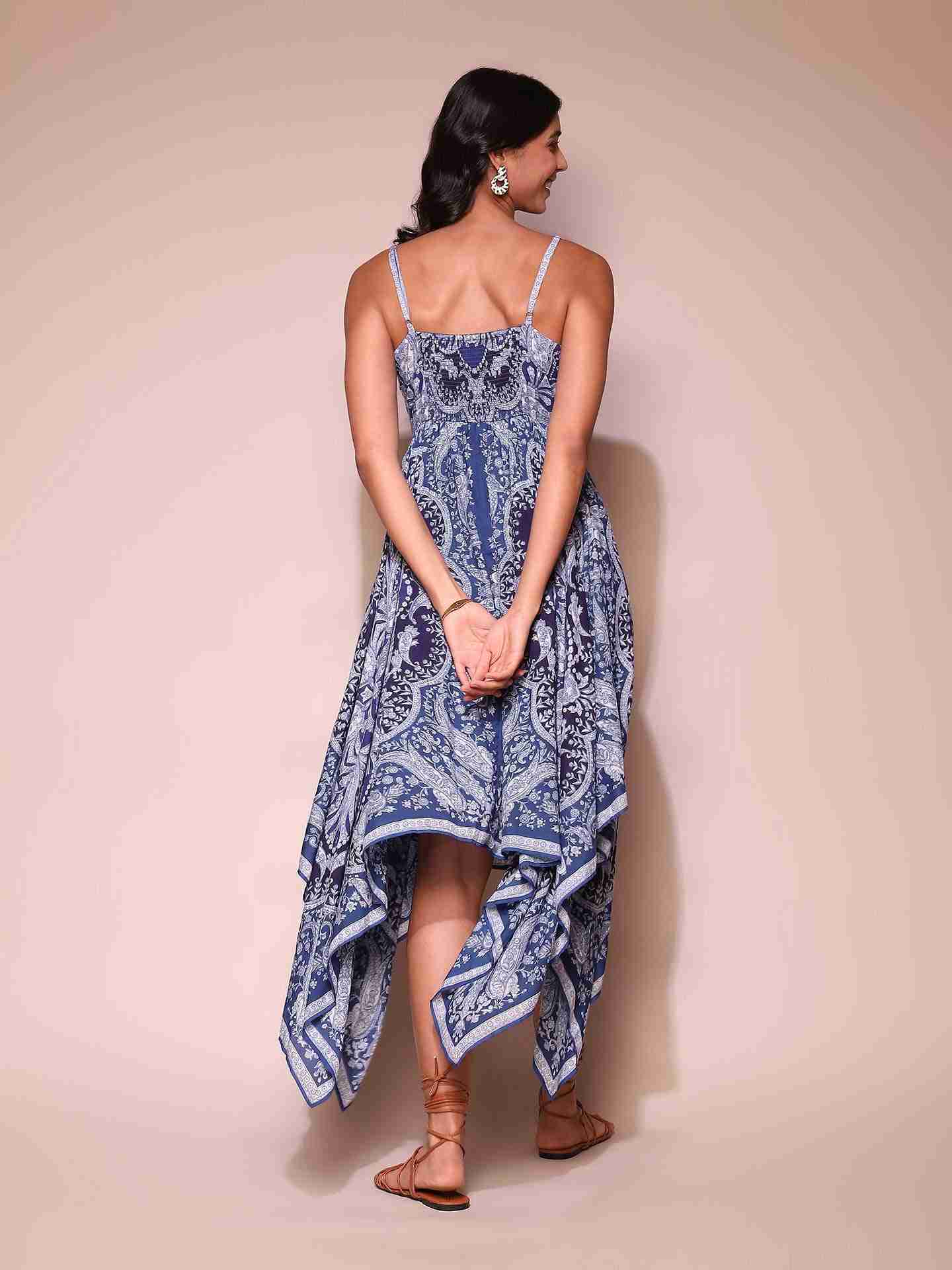 Blue Fennel Midi Dress