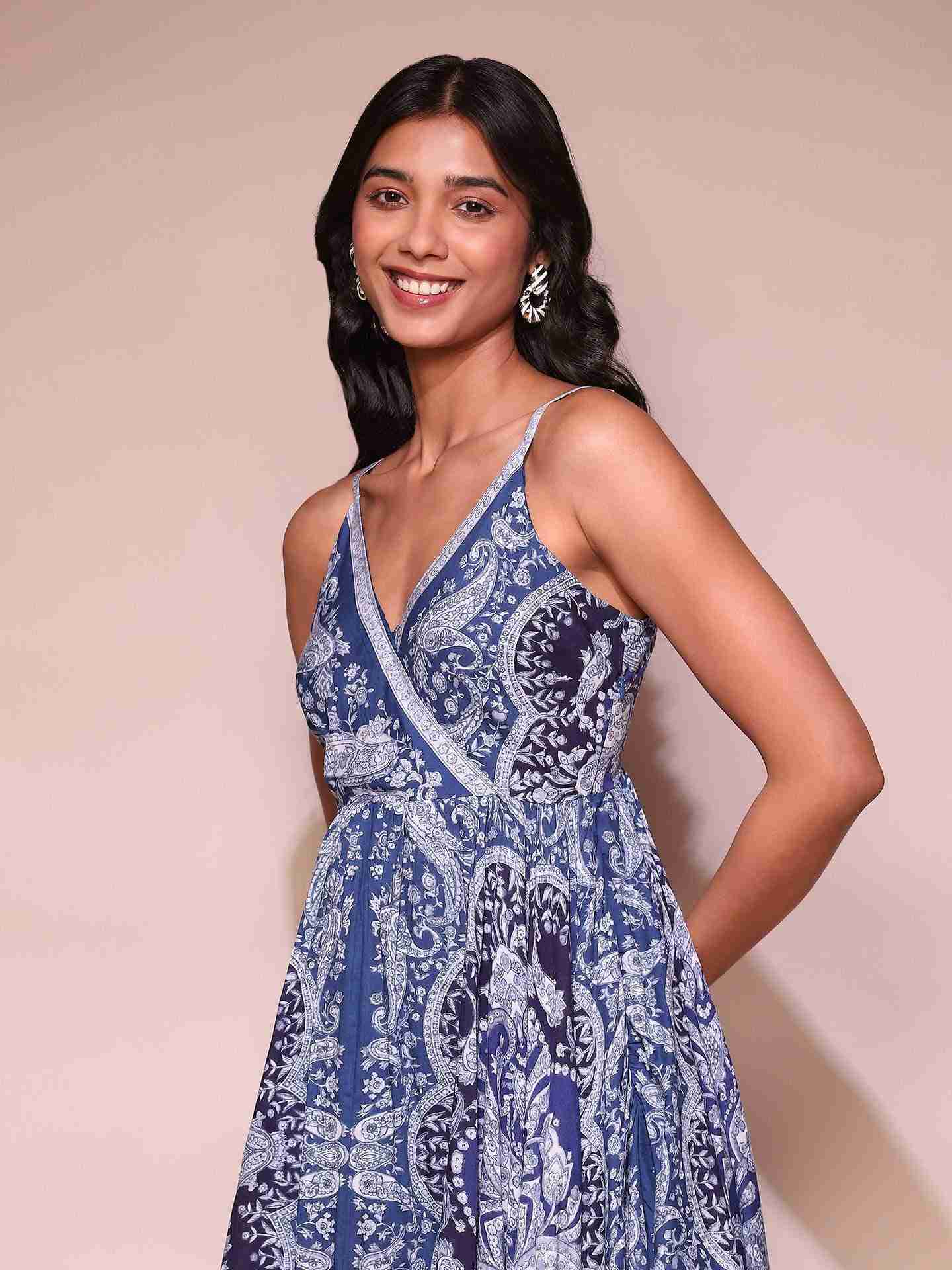 Blue Fennel Midi Dress