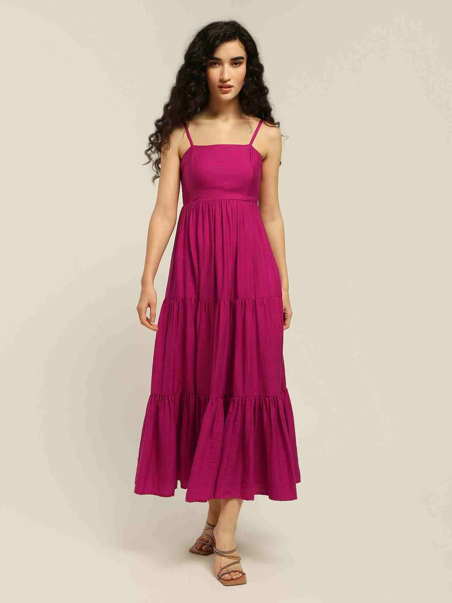 Fuchsia Arabella Long Dress