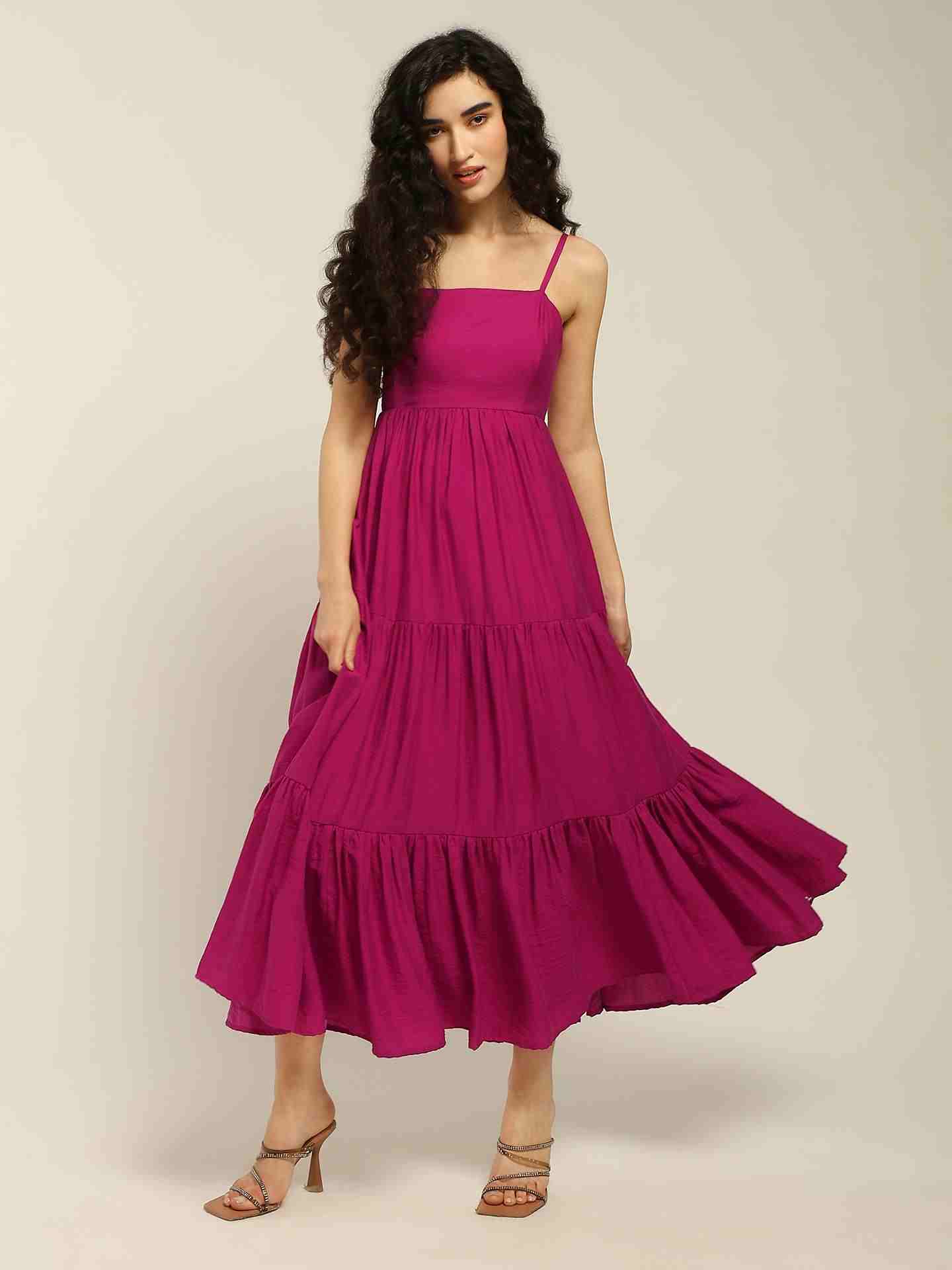 Fuchsia Arabella Long Dress