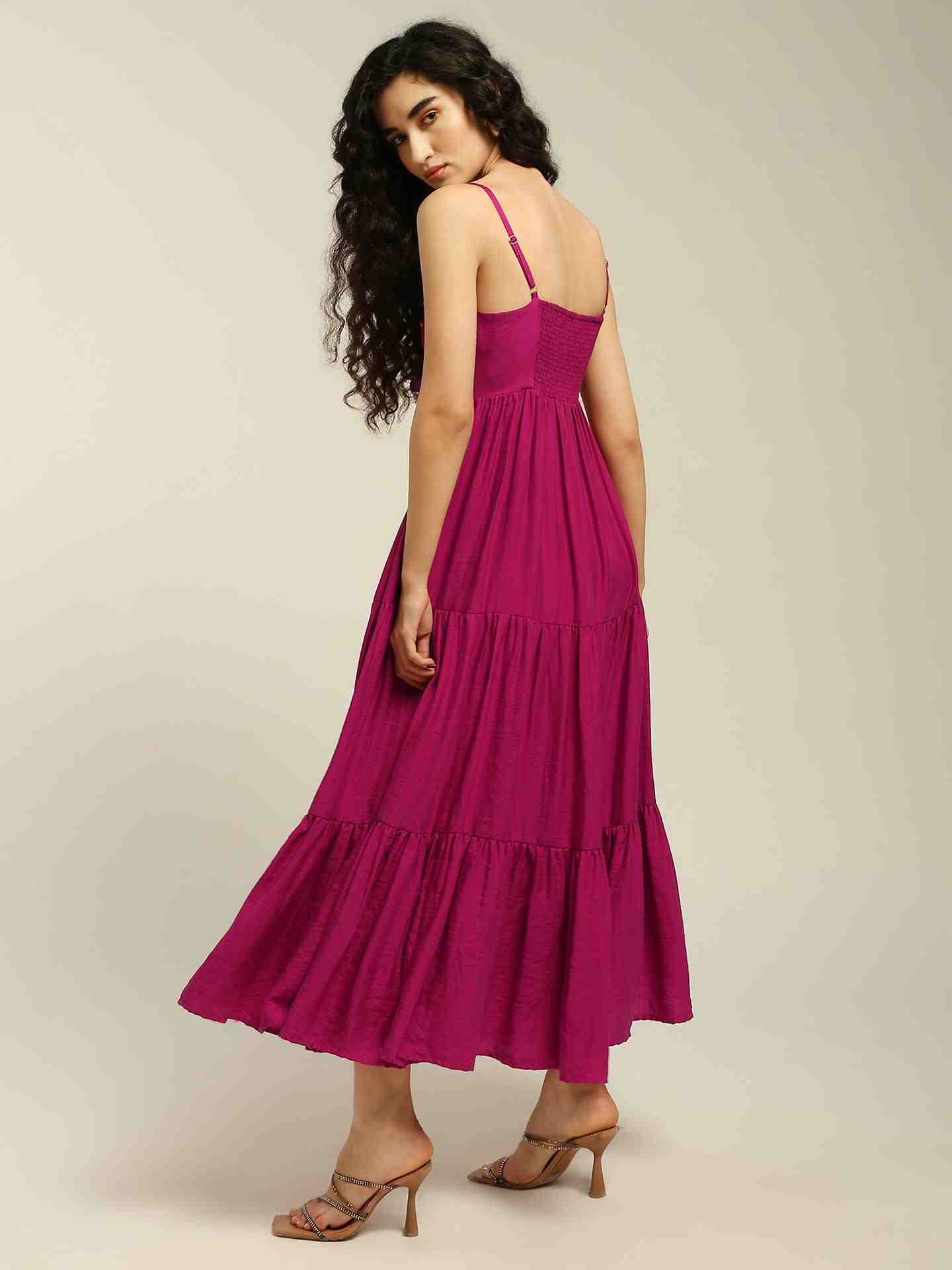 Fuchsia Arabella Long Dress