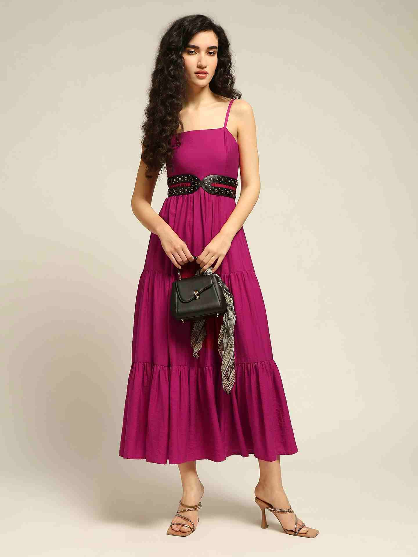 Fuchsia Arabella Long Dress