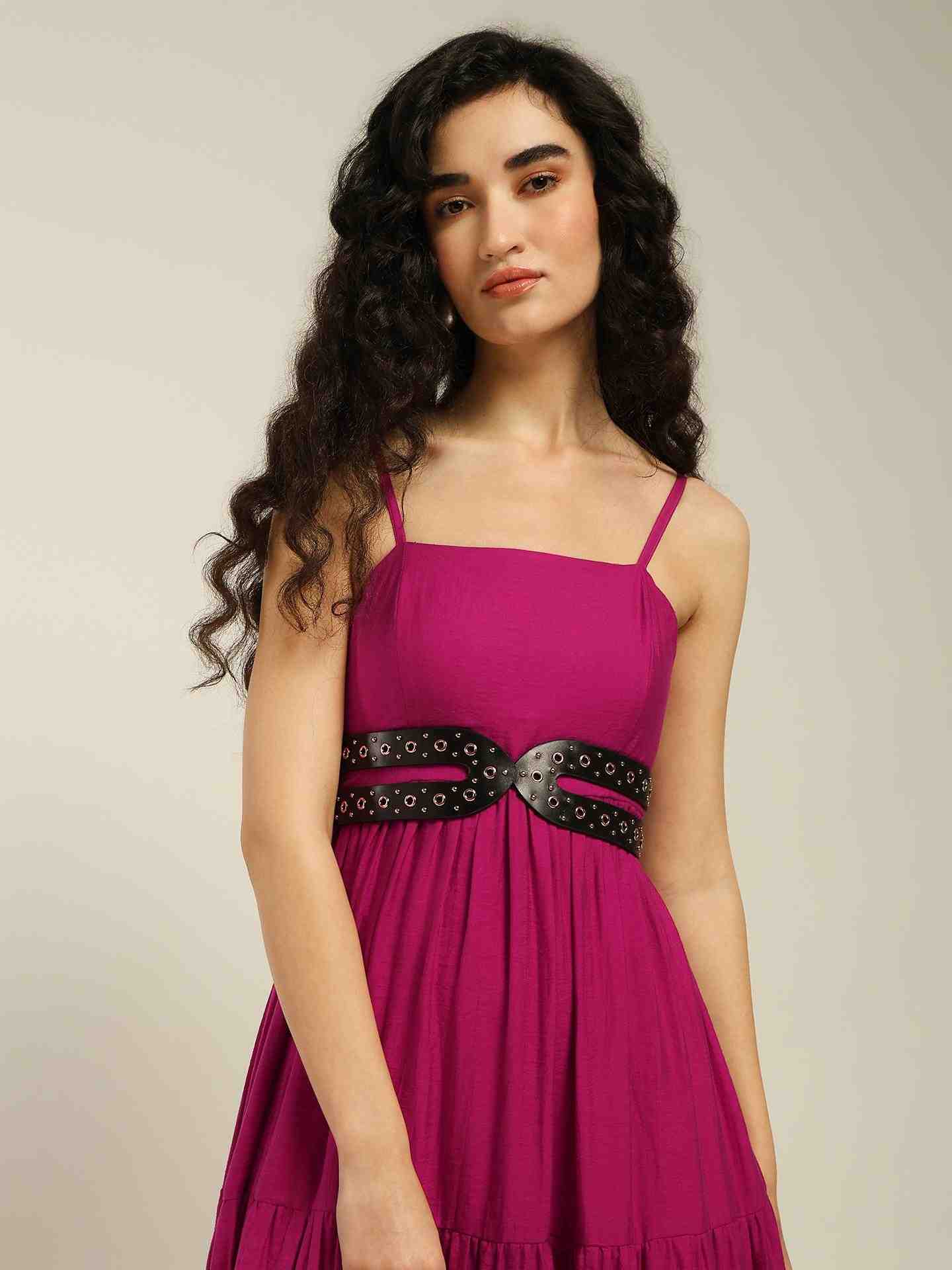 Fuchsia Arabella Long Dress