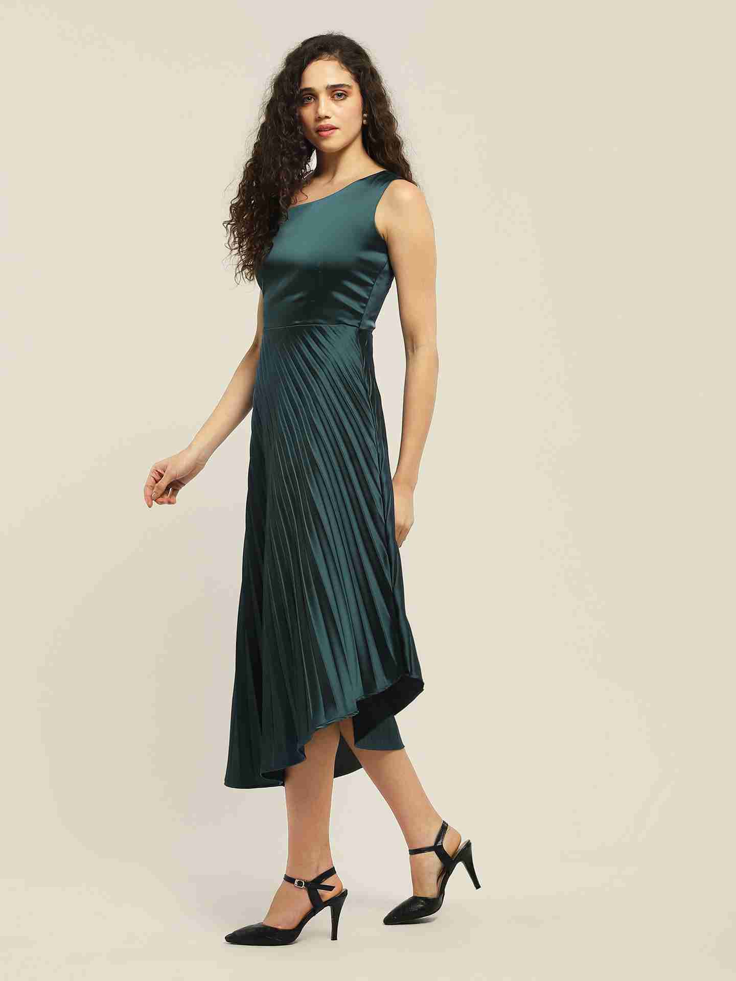 Green Fashion Flair Long Dress