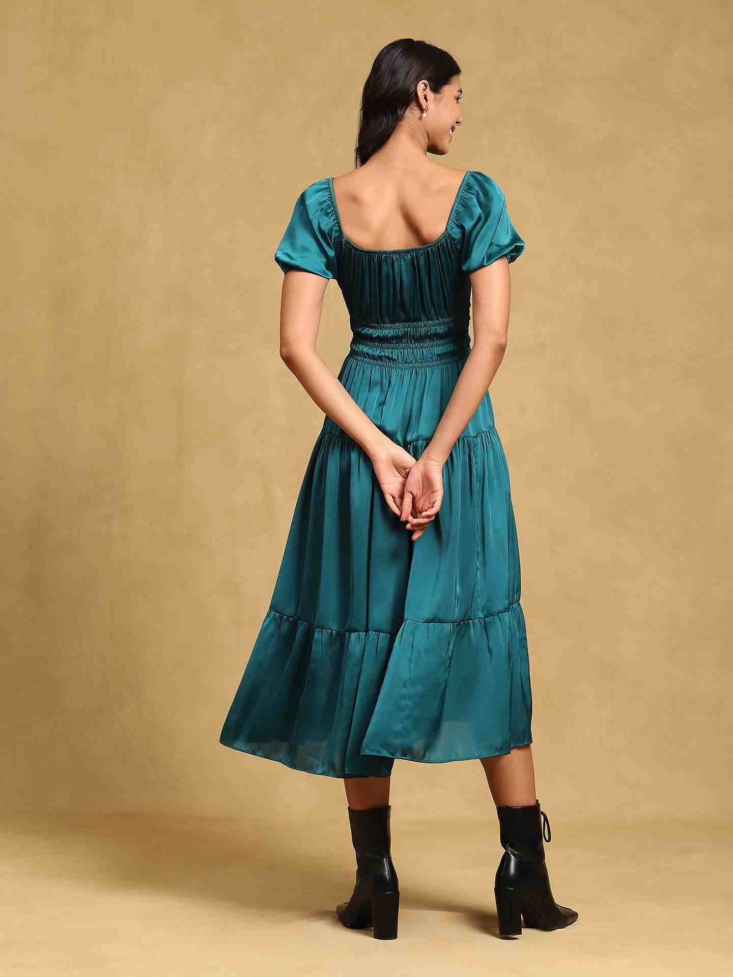 Teal Aimiee Midi Dress